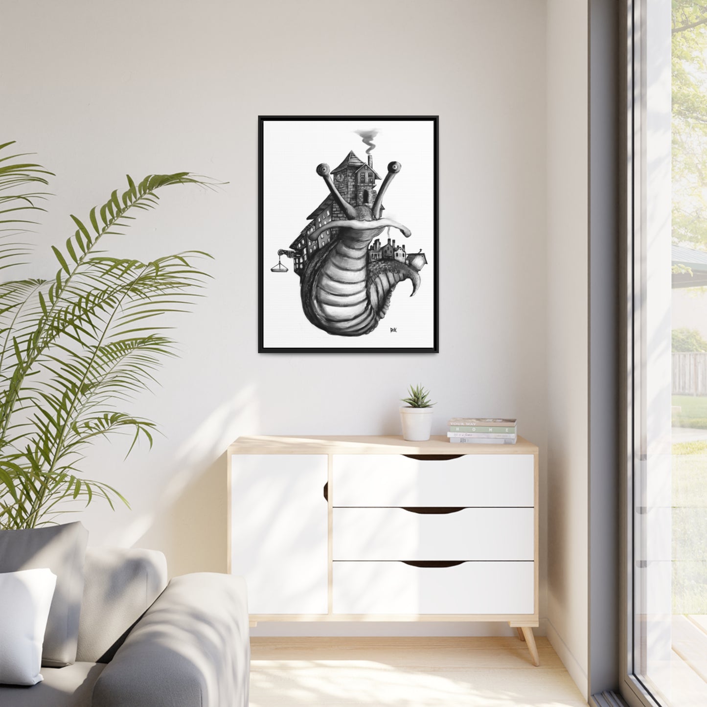 City Slug Matte Canvas, Black Frame