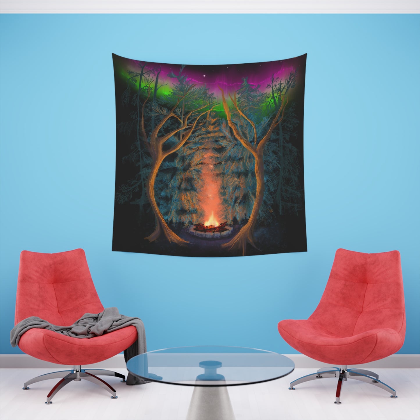 Northwoods Campfire Wall Tapestry