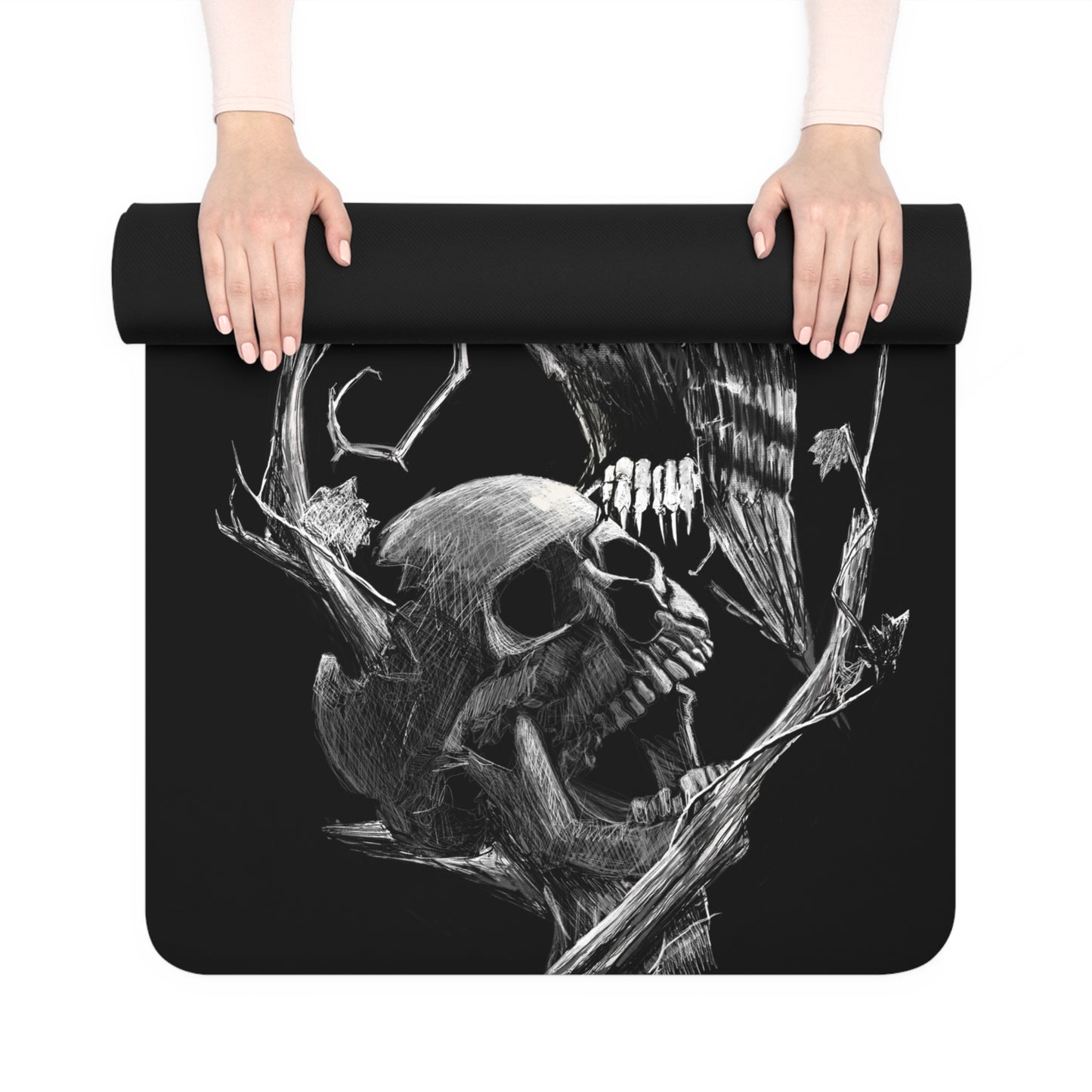 Skull and Owl Rubber Yoga Mat