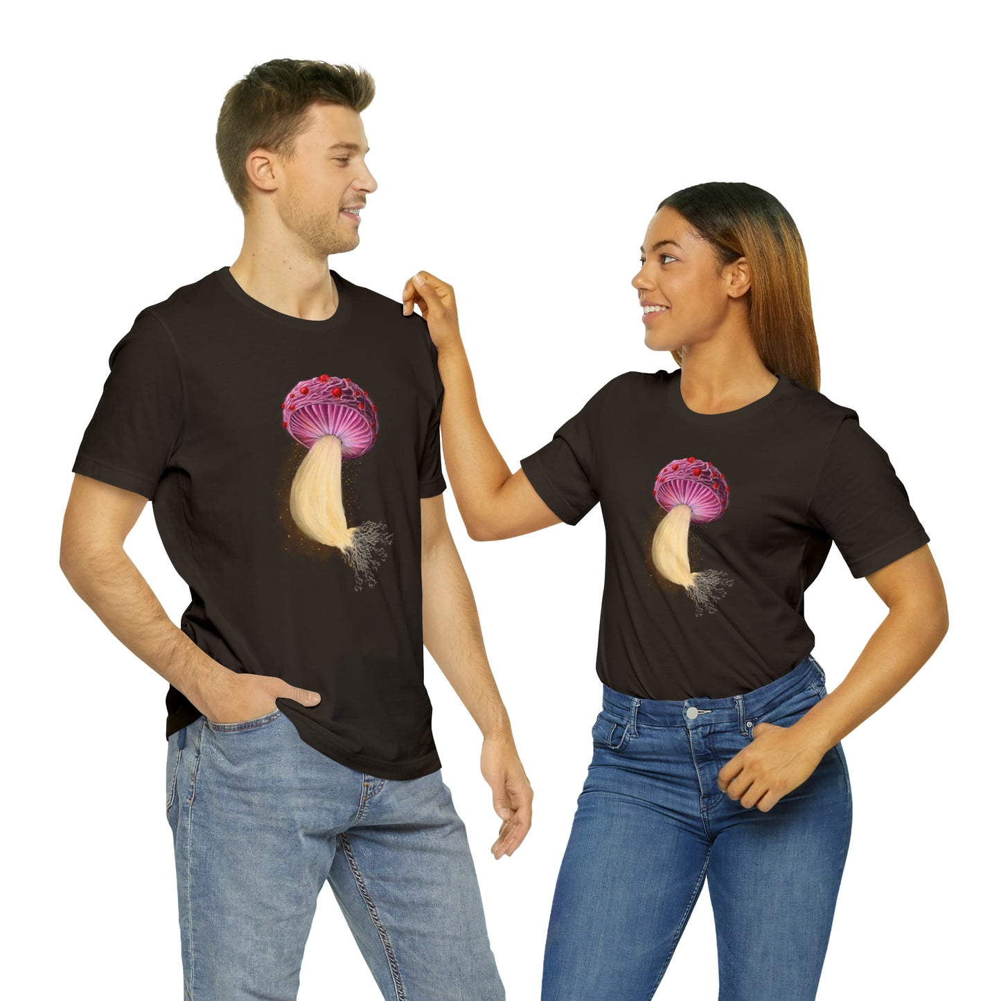Mushroom with Spores Unisex Jersey Short Sleeve Tee