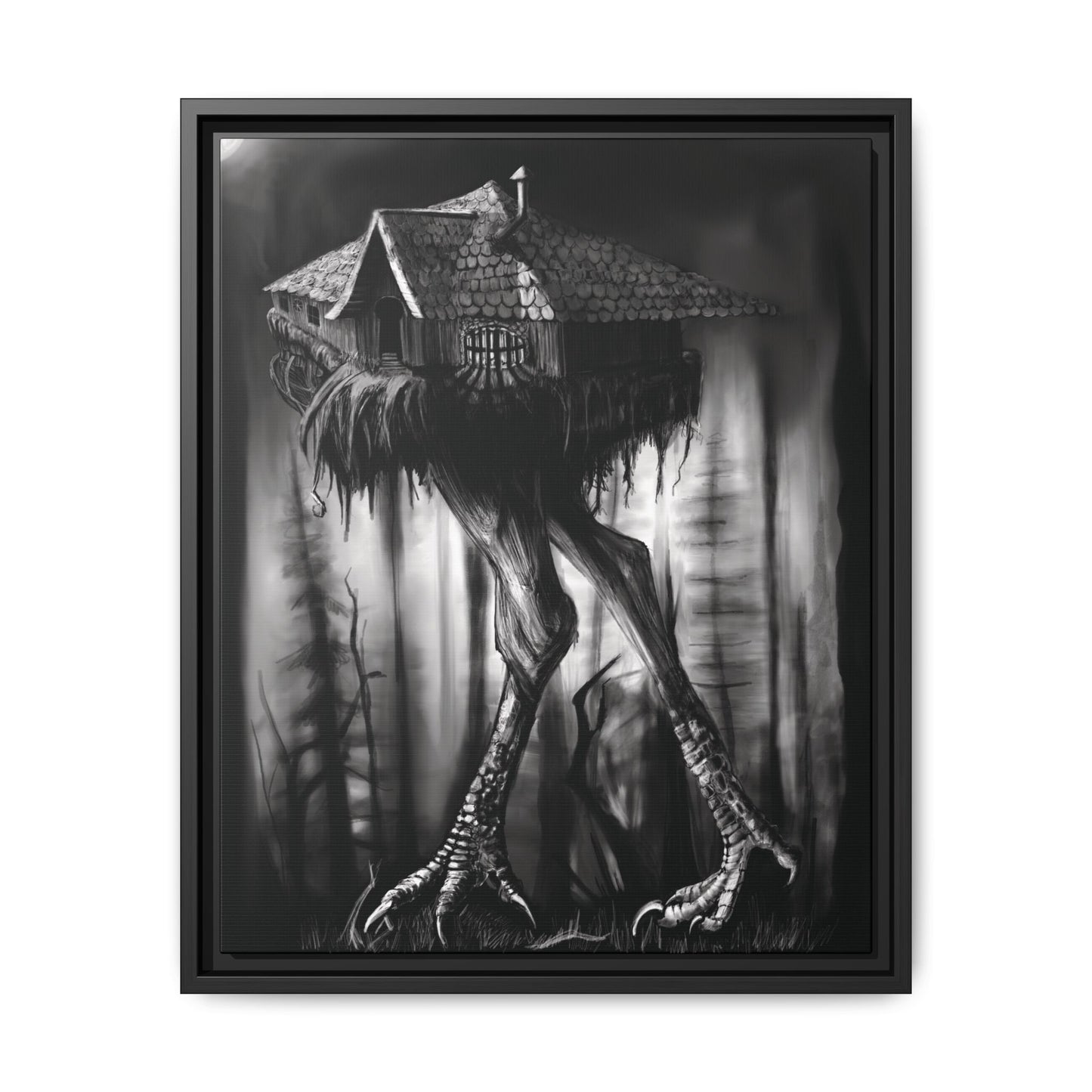Baba Yagas Cabin Matte Canvas, Framed