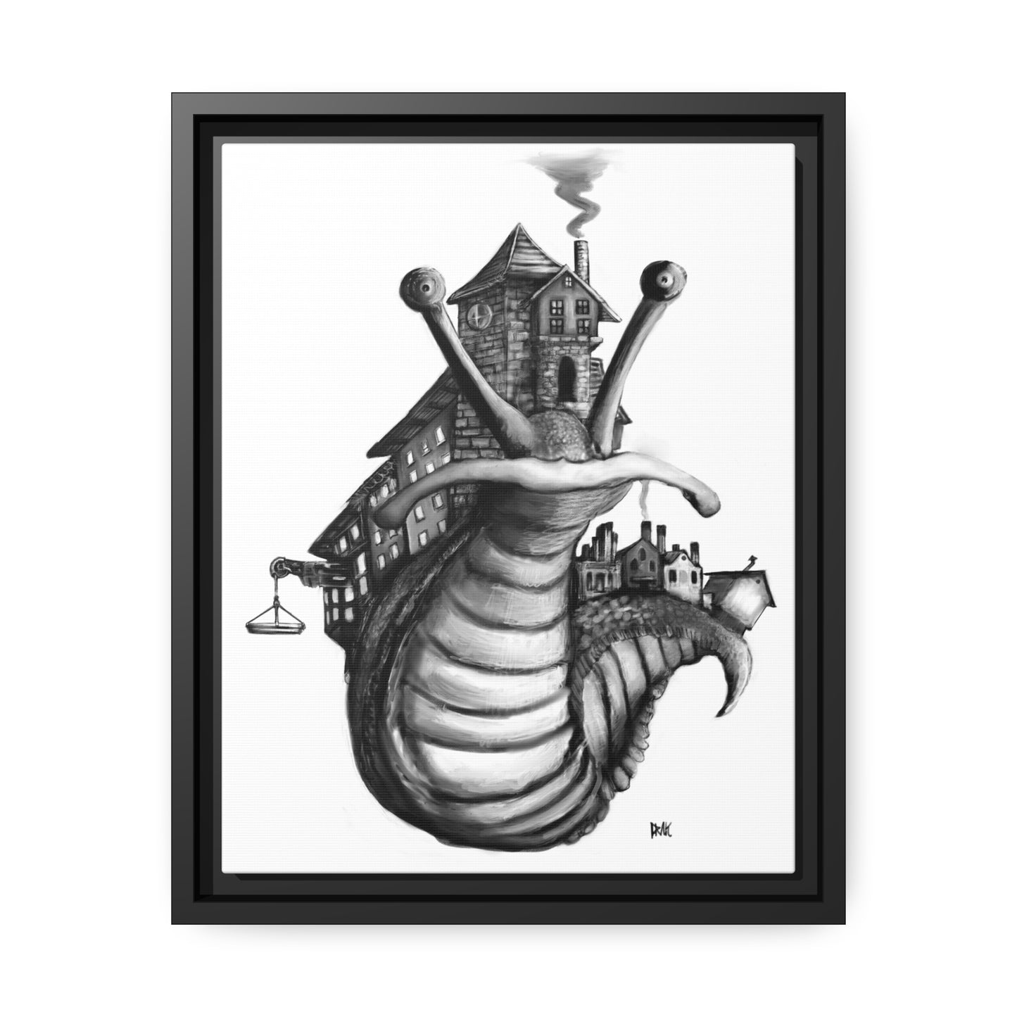 City Slug Matte Canvas, Black Frame