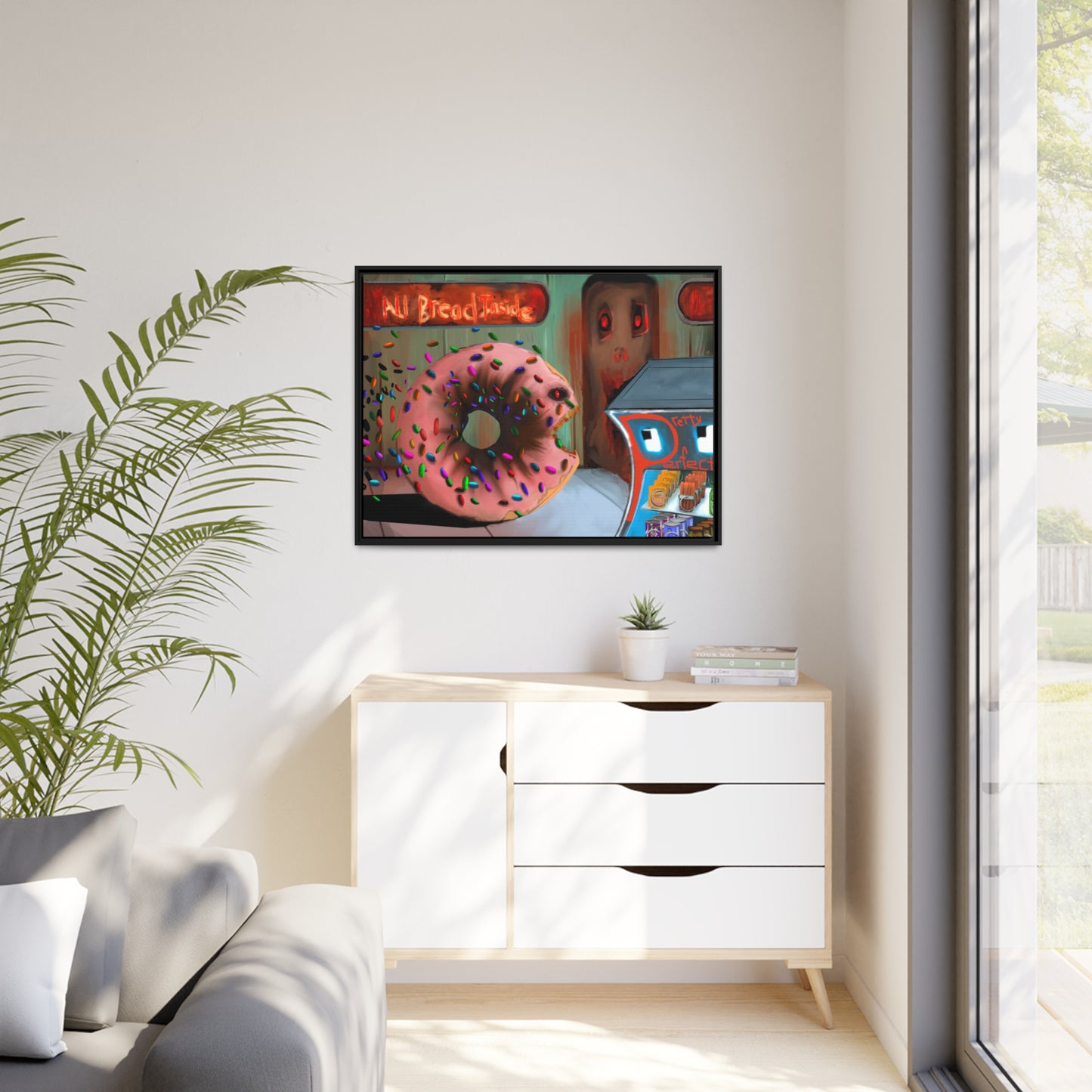 Baaad Donut! Matte Canvas, Black Frame