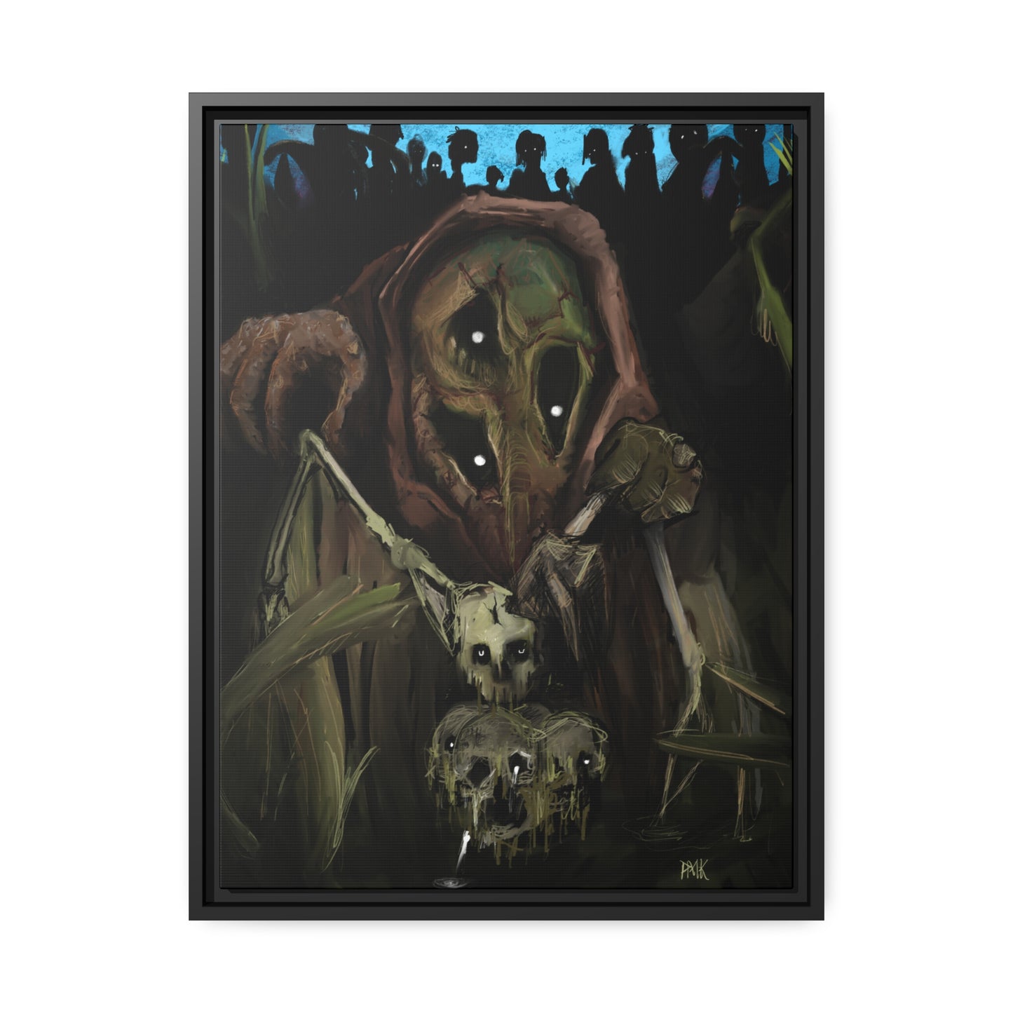 Bad Souls Become Good Puppets Matte Canvas in Black Frame