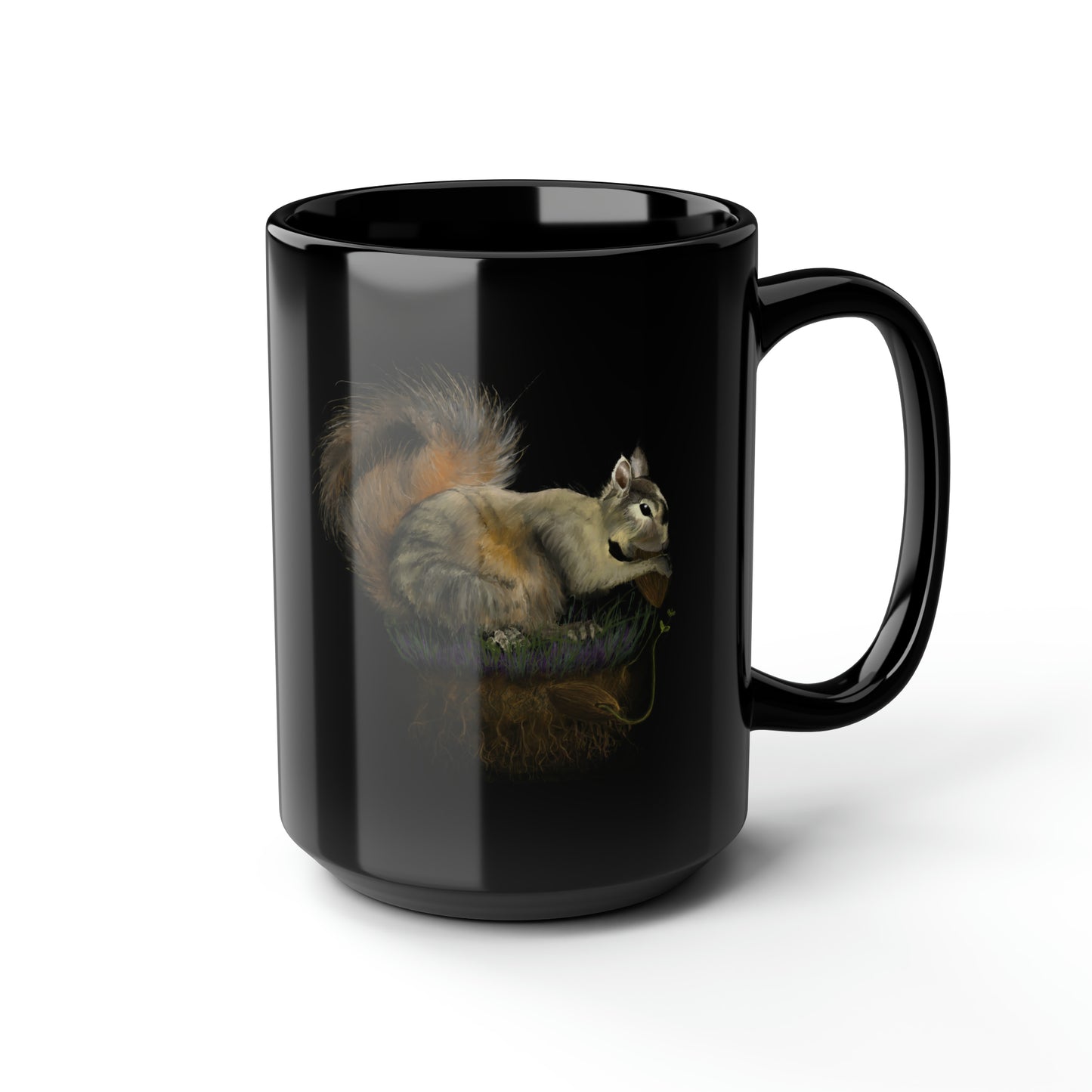 Fluffy Tree Planter 15oz Black Mug