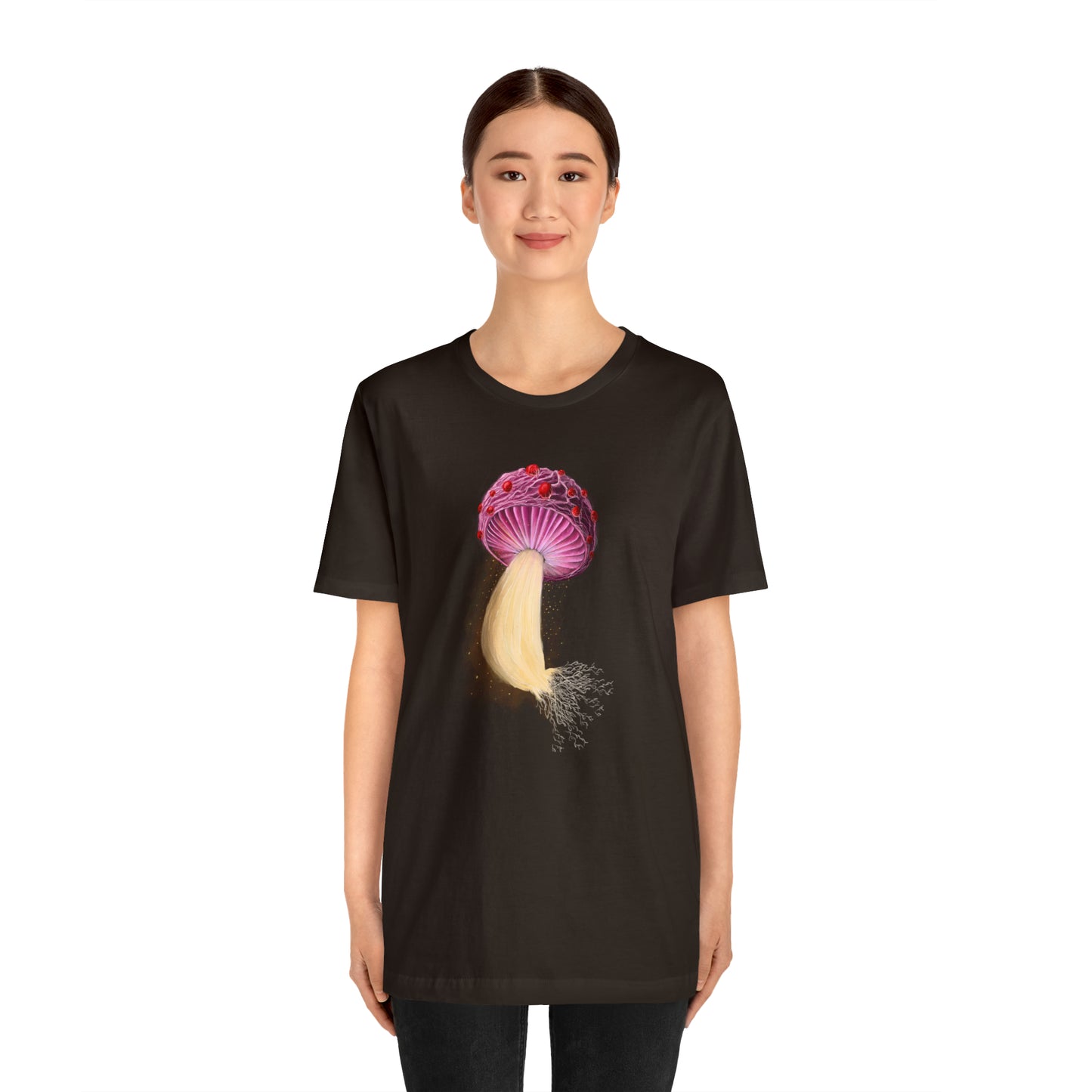 Mushroom with Spores Unisex Jersey Short Sleeve Tee