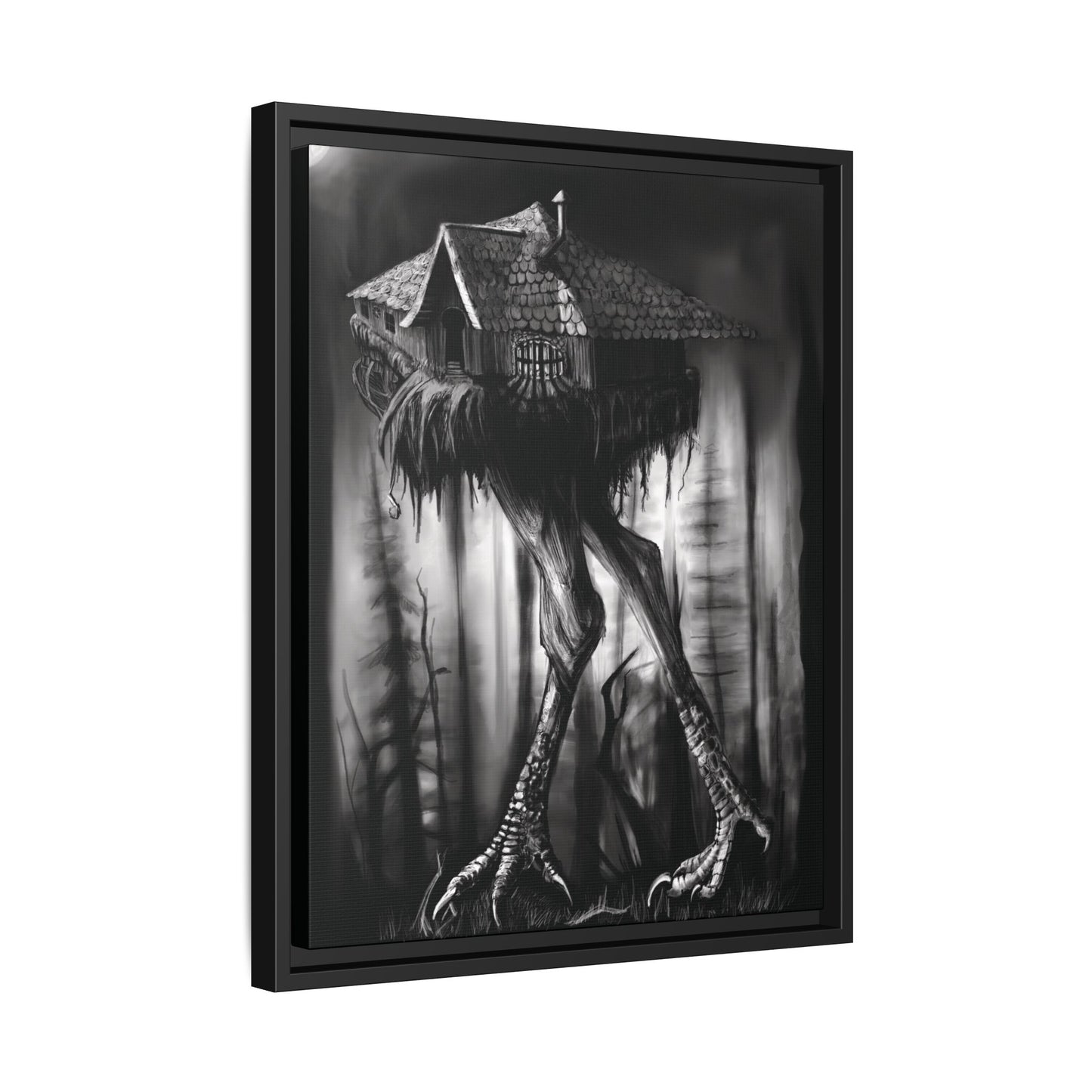 Baba Yagas Cabin Matte Canvas, Framed