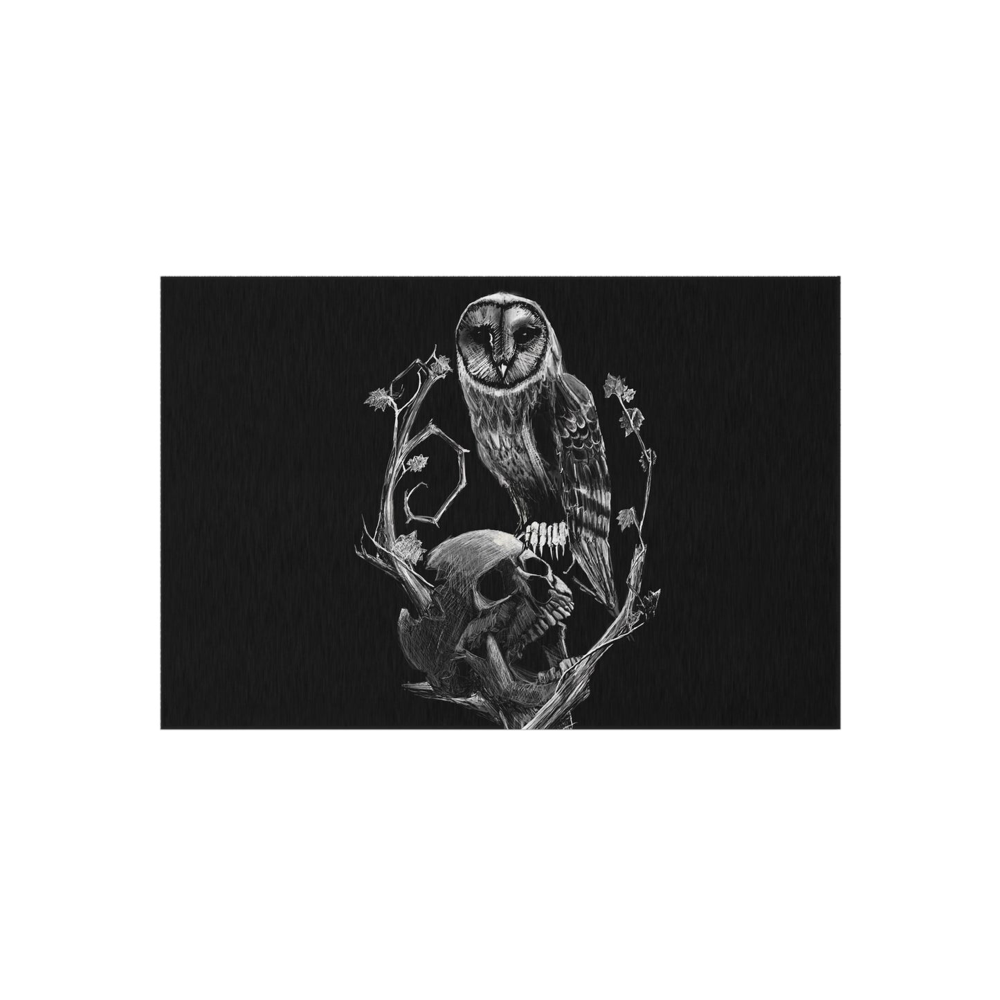 Skull and Owl Outdoor Rug