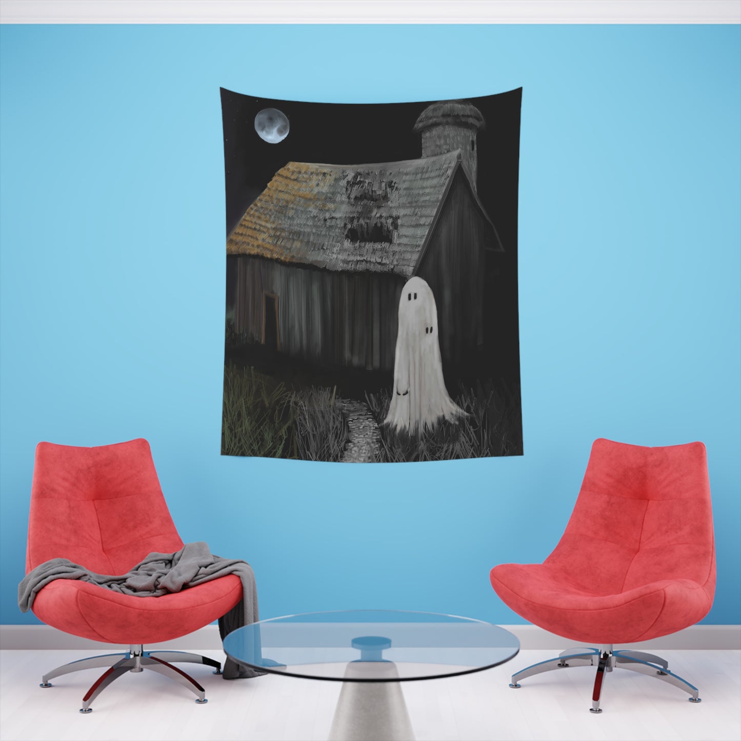 Haunted Barn Printed Wall Tapestry