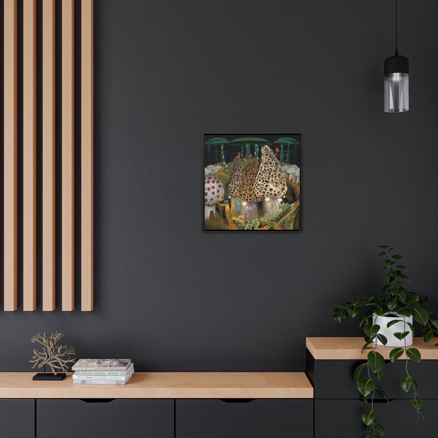 Mushroom City Outskirts Gallery Canvas Wrap, Square Frame
