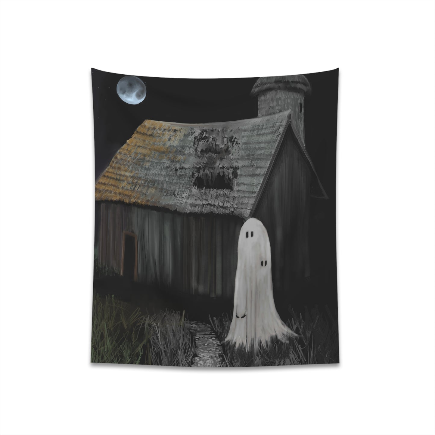 Haunted Barn Printed Wall Tapestry