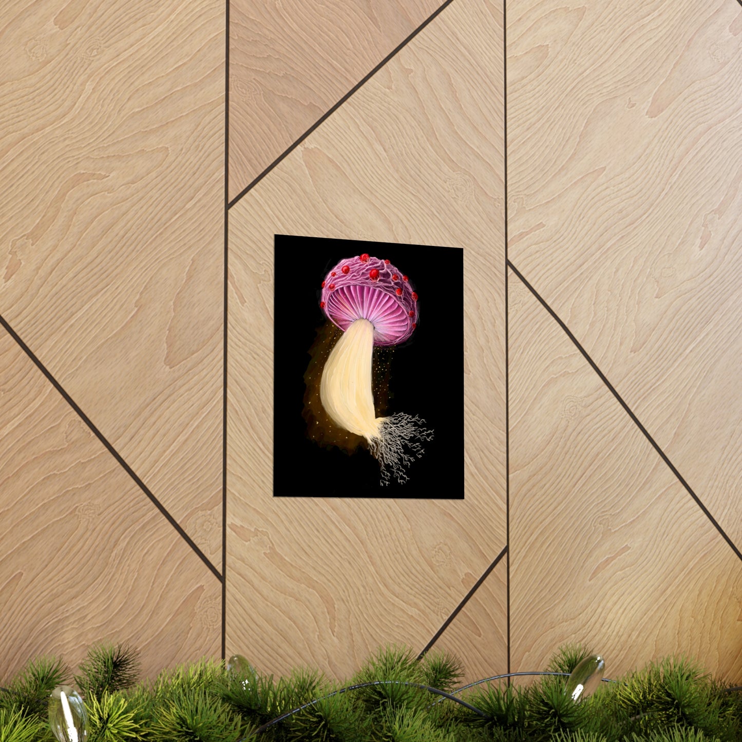 Mushroom with Spores Premium Matte Vertical Poster