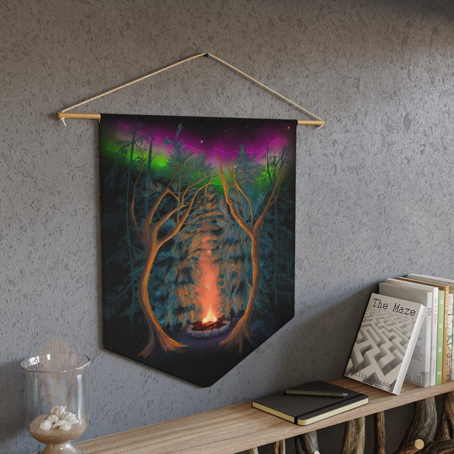 Northwoods Campfire Wall Hanging Pennant