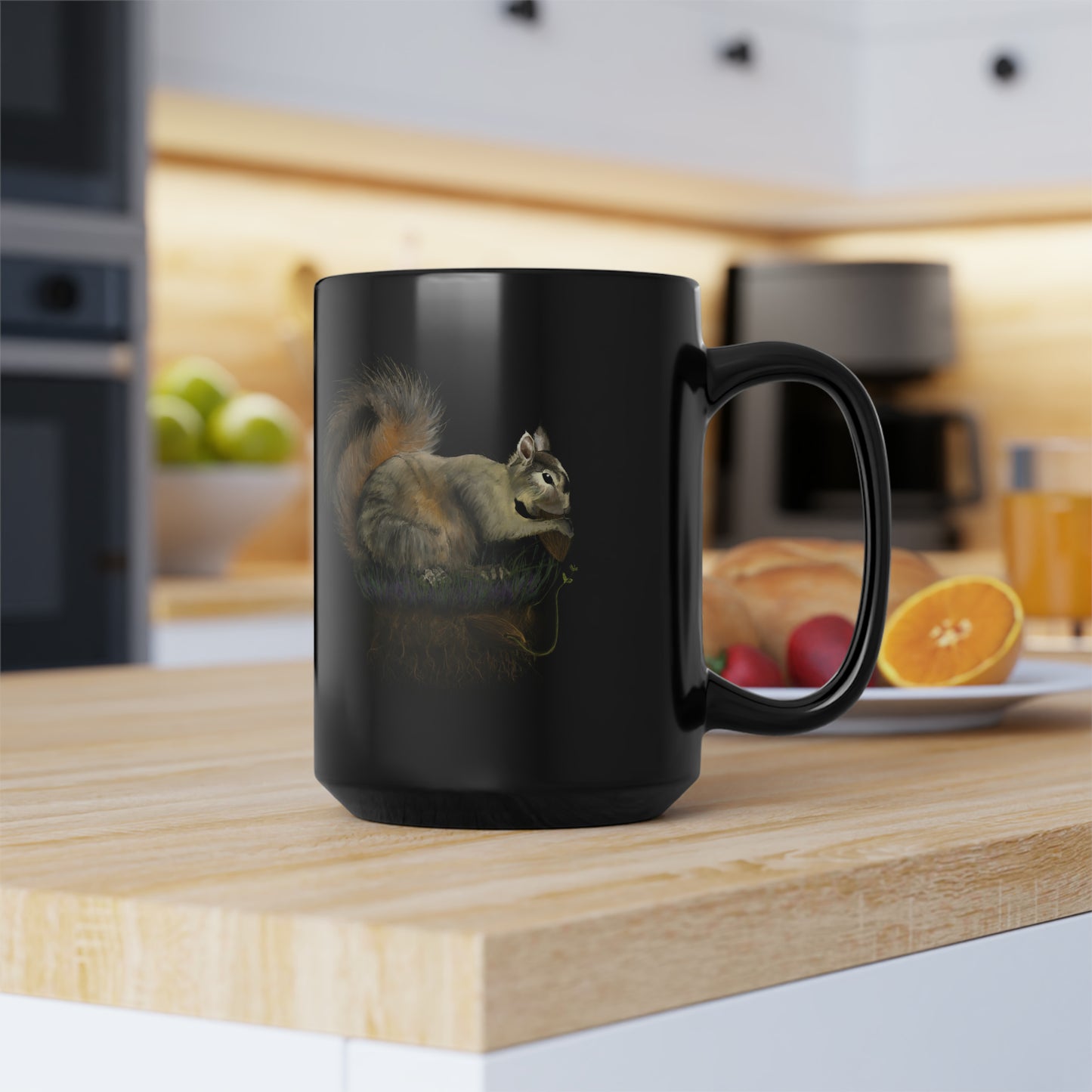 Fluffy Tree Planter 15oz Black Mug