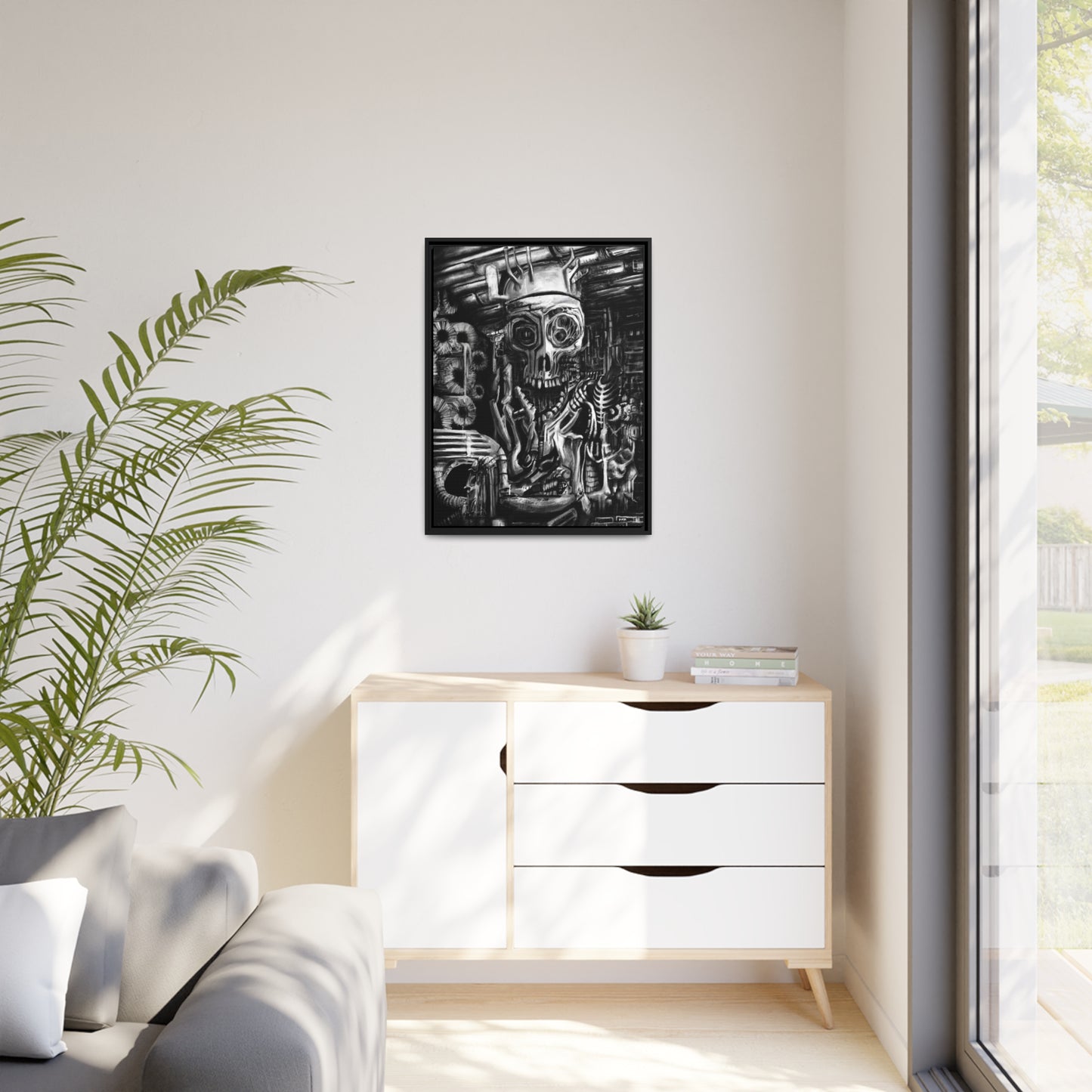Biomechanical Mass Matte Canvas, Black Frame