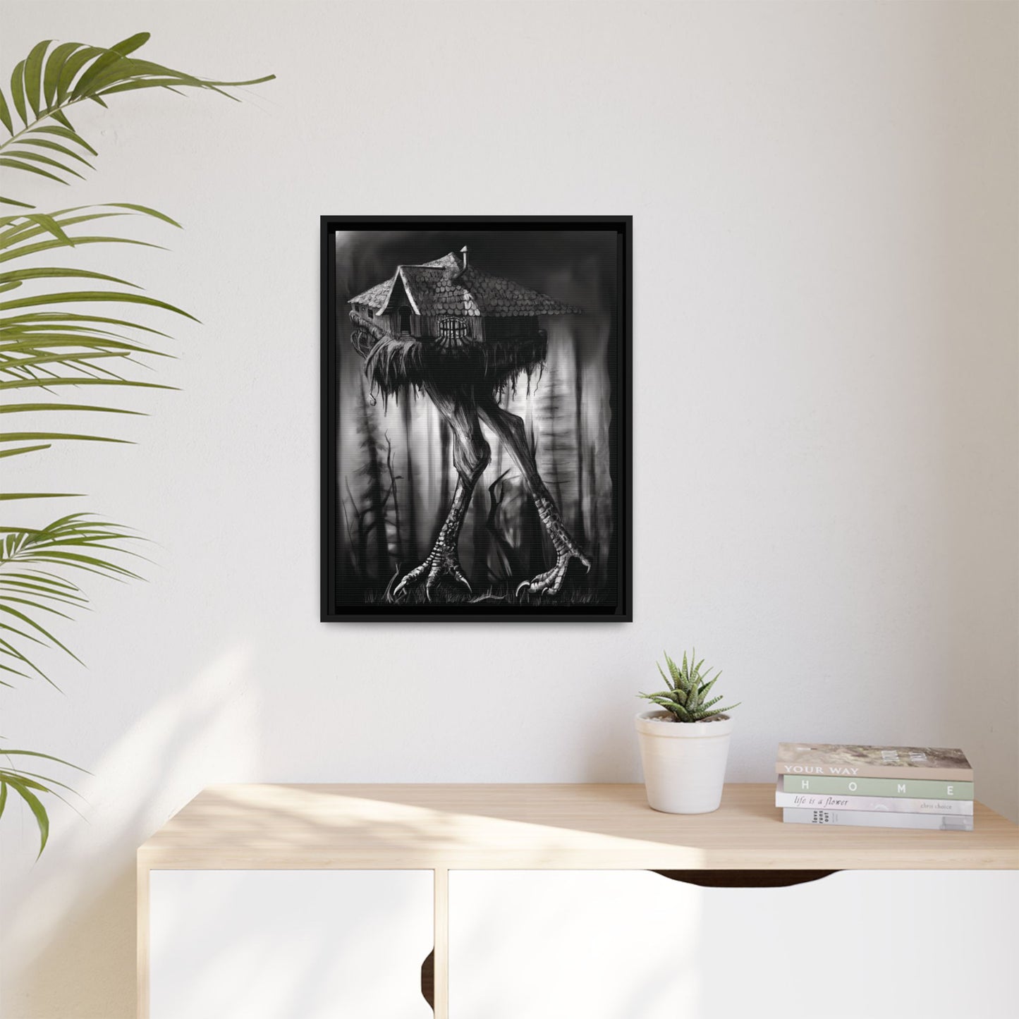 Baba Yagas Cabin Matte Canvas, Framed