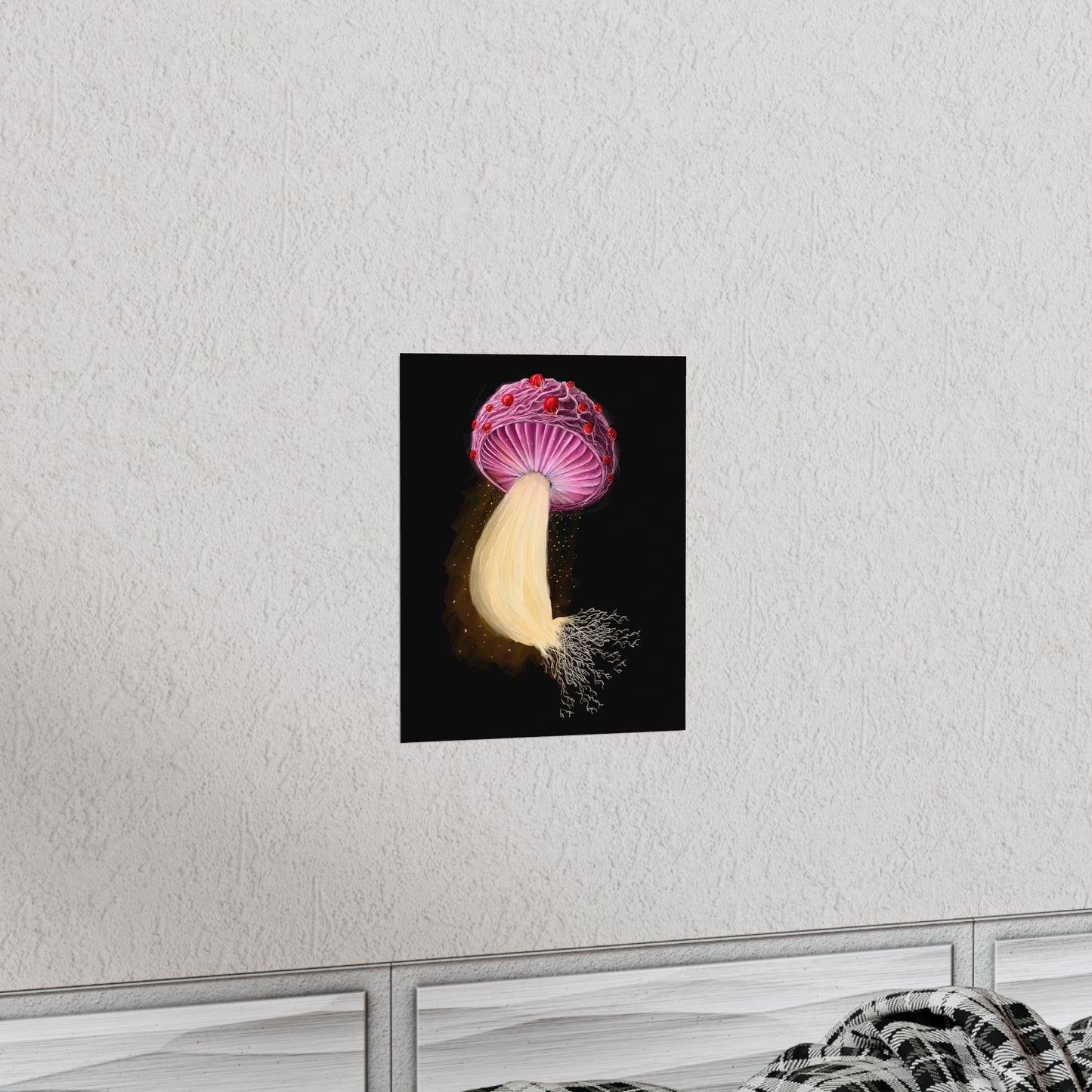 Mushroom with Spores Premium Matte Vertical Poster
