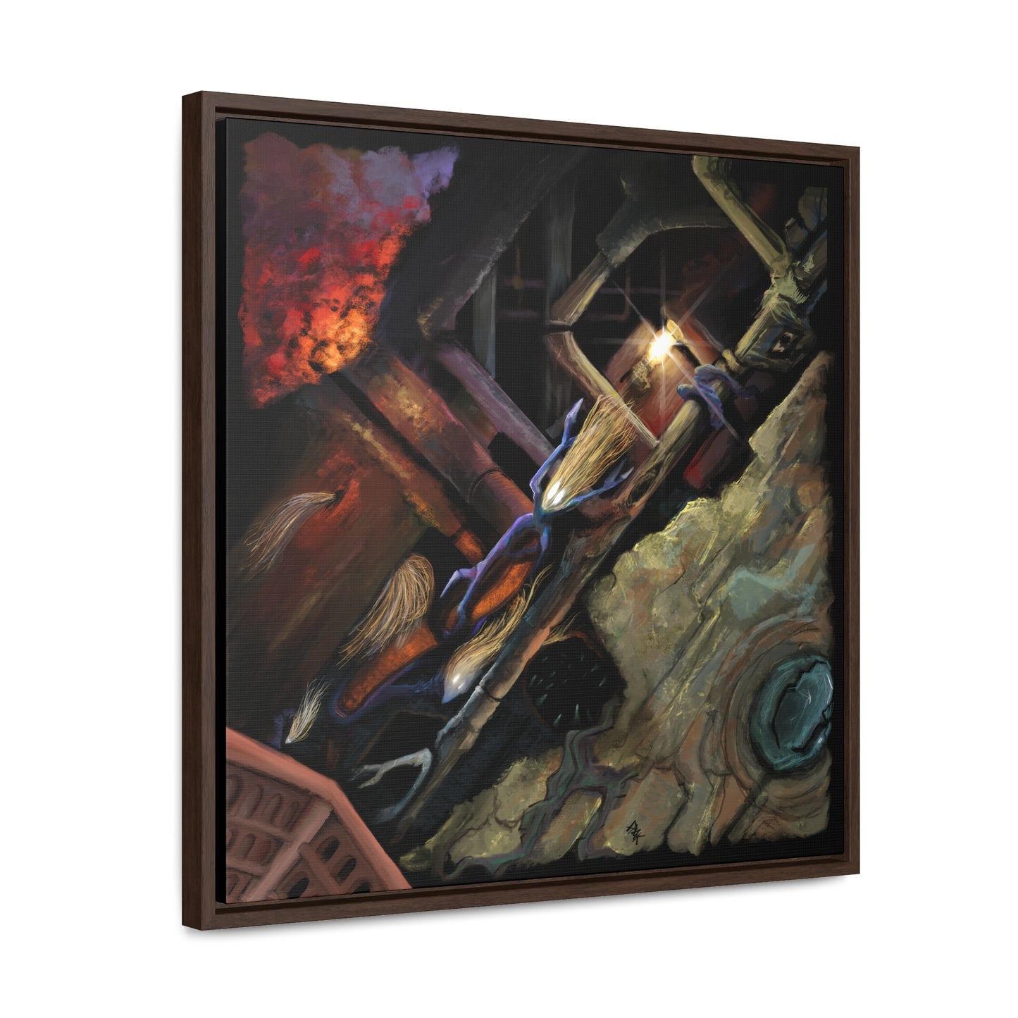 What Dwells in the Pipes Gallery Canvas Wrap in Square Frame