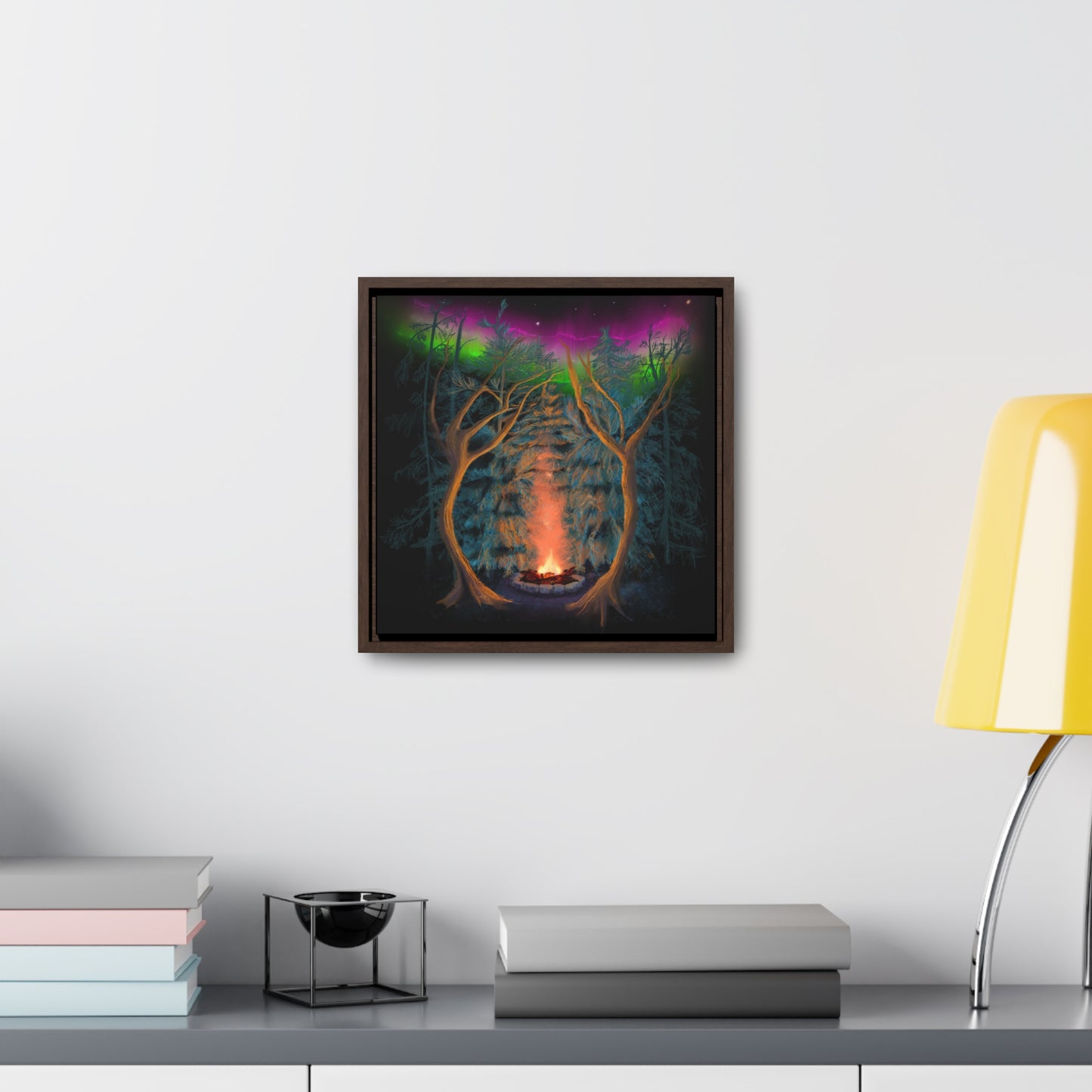 Northwoods Campfire Gallery Canvas Wrap framed