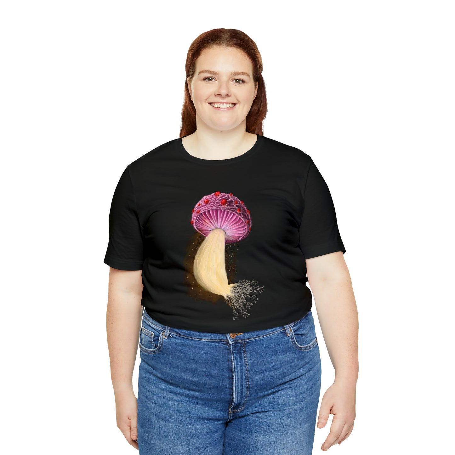 Mushroom with Spores Unisex Jersey Short Sleeve Tee