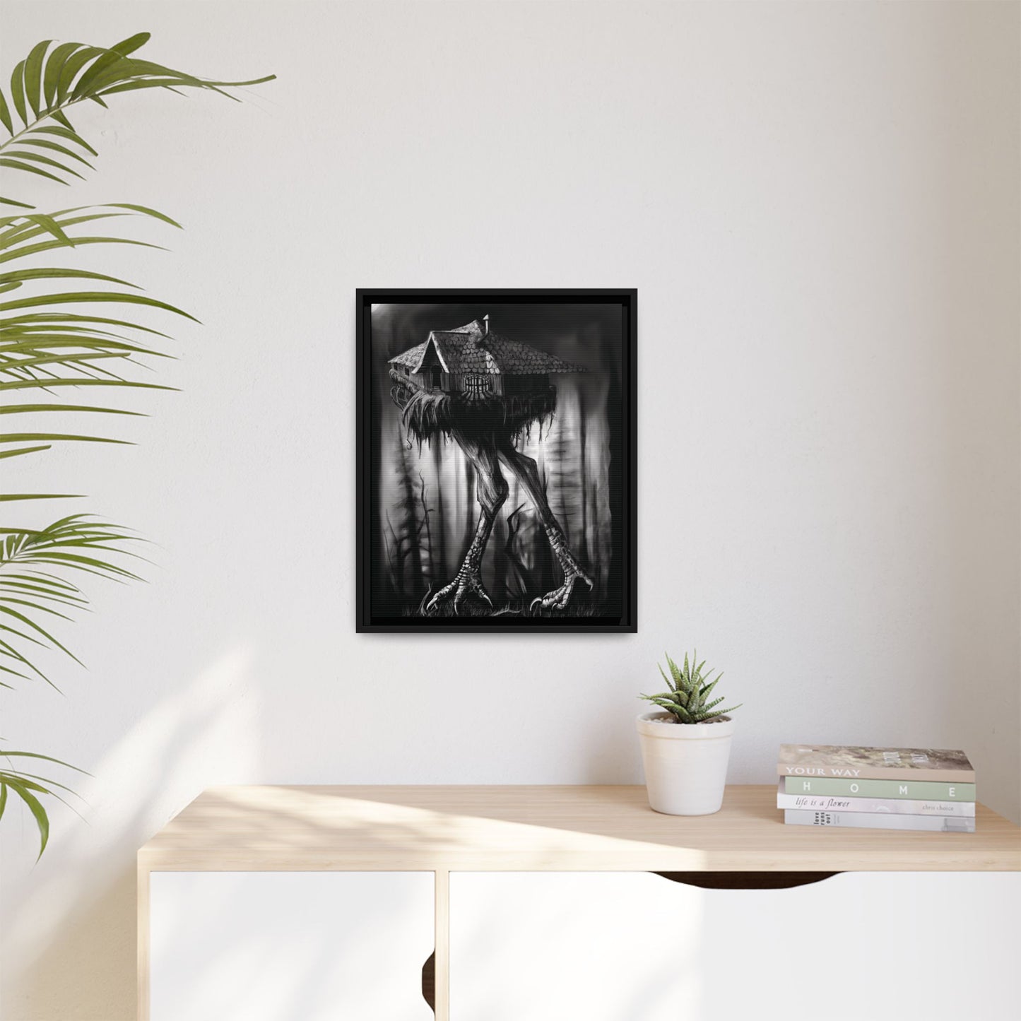 Baba Yagas Cabin Matte Canvas, Framed