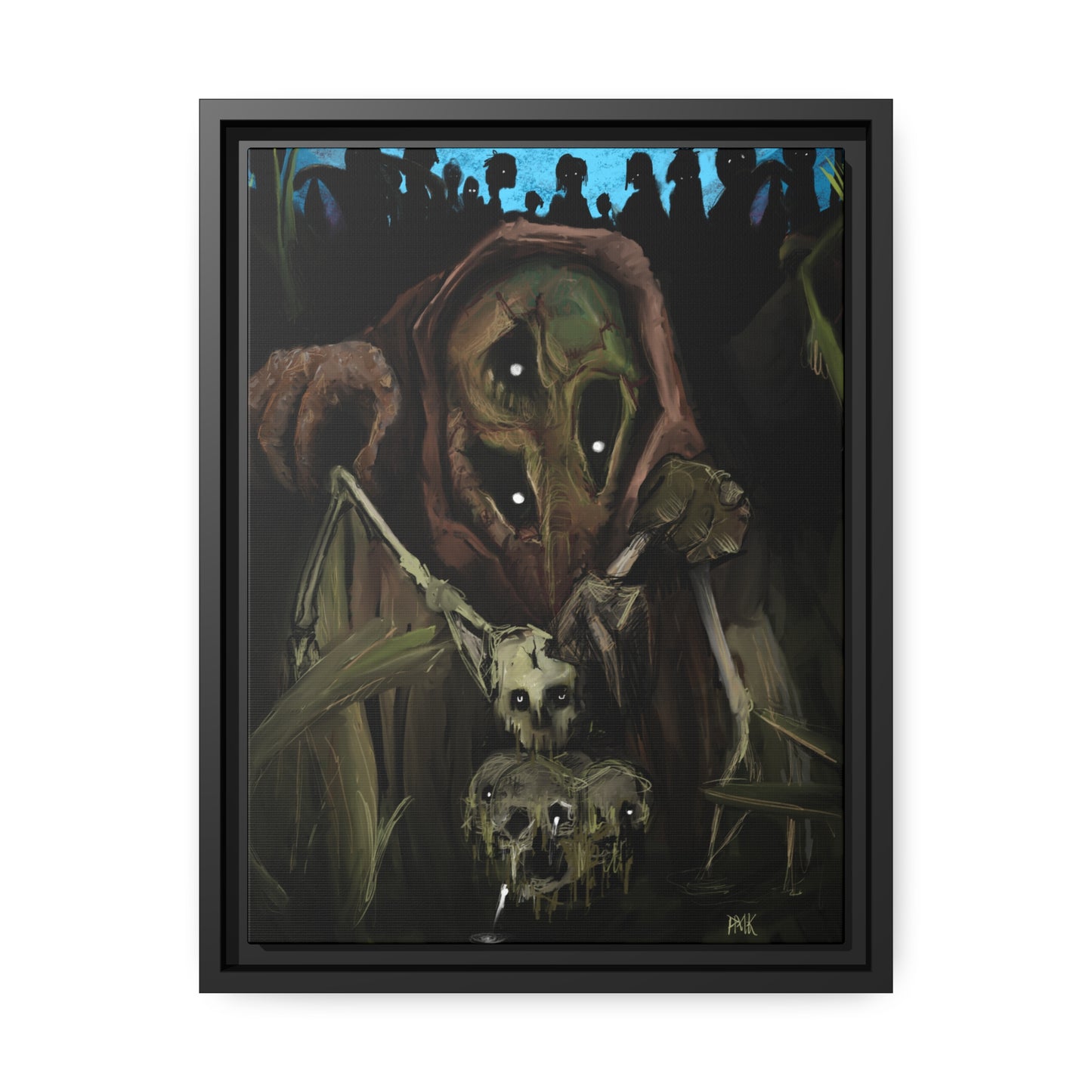 Bad Souls Become Good Puppets Matte Canvas in Black Frame