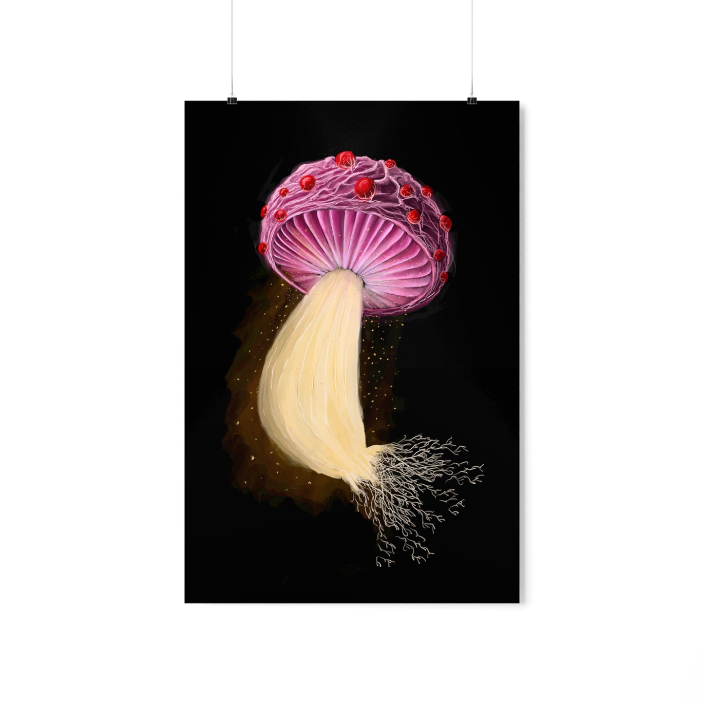 Mushroom with Spores Premium Matte Vertical Poster