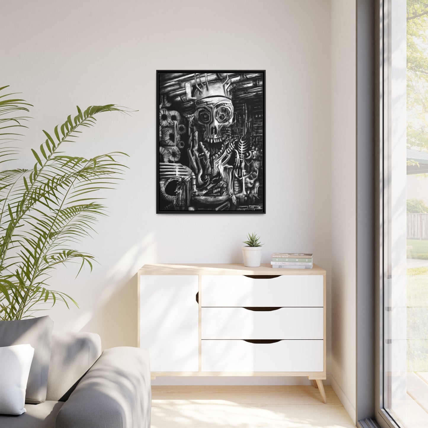 Biomechanical Mass Matte Canvas, Black Frame