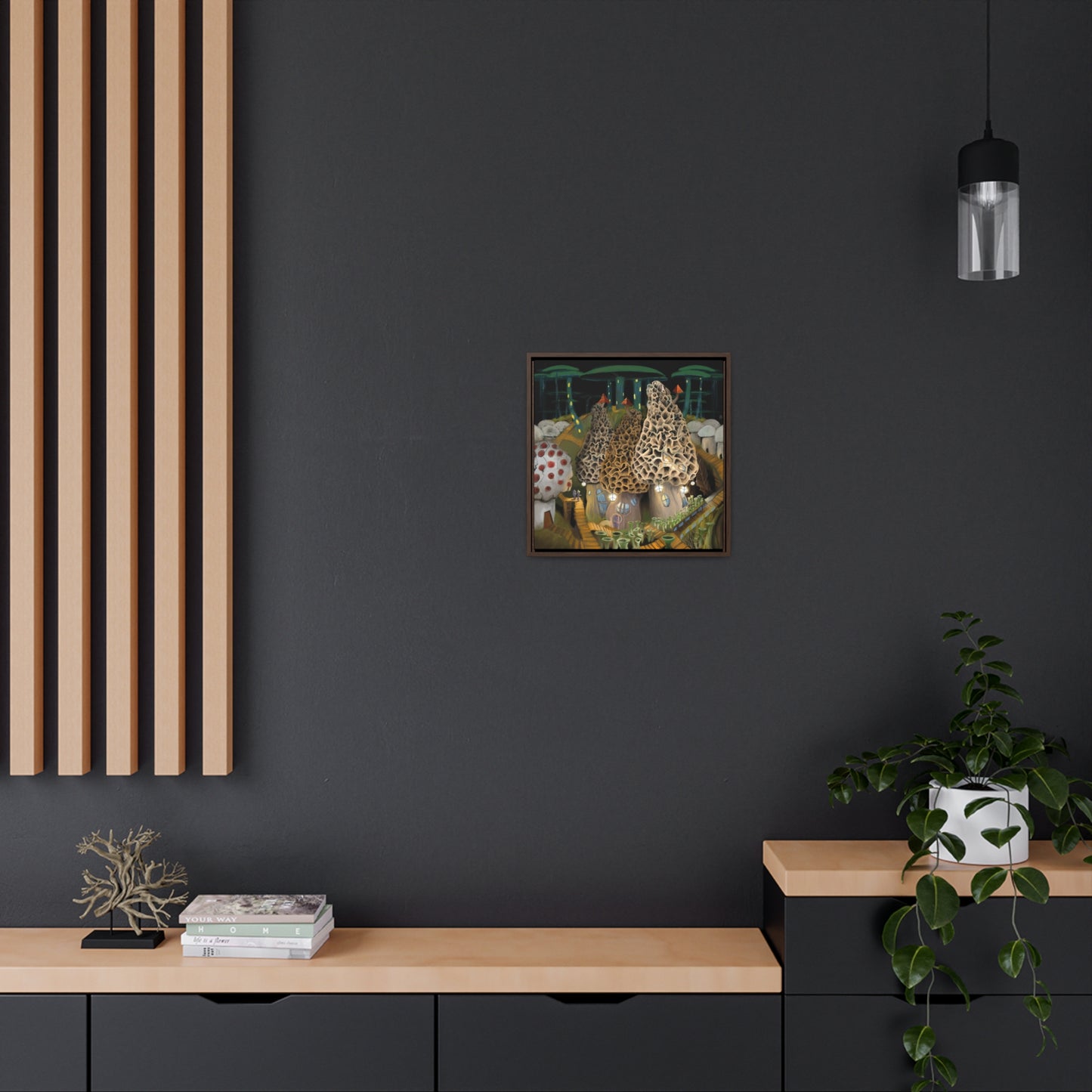 Mushroom City Outskirts Gallery Canvas Wrap, Square Frame