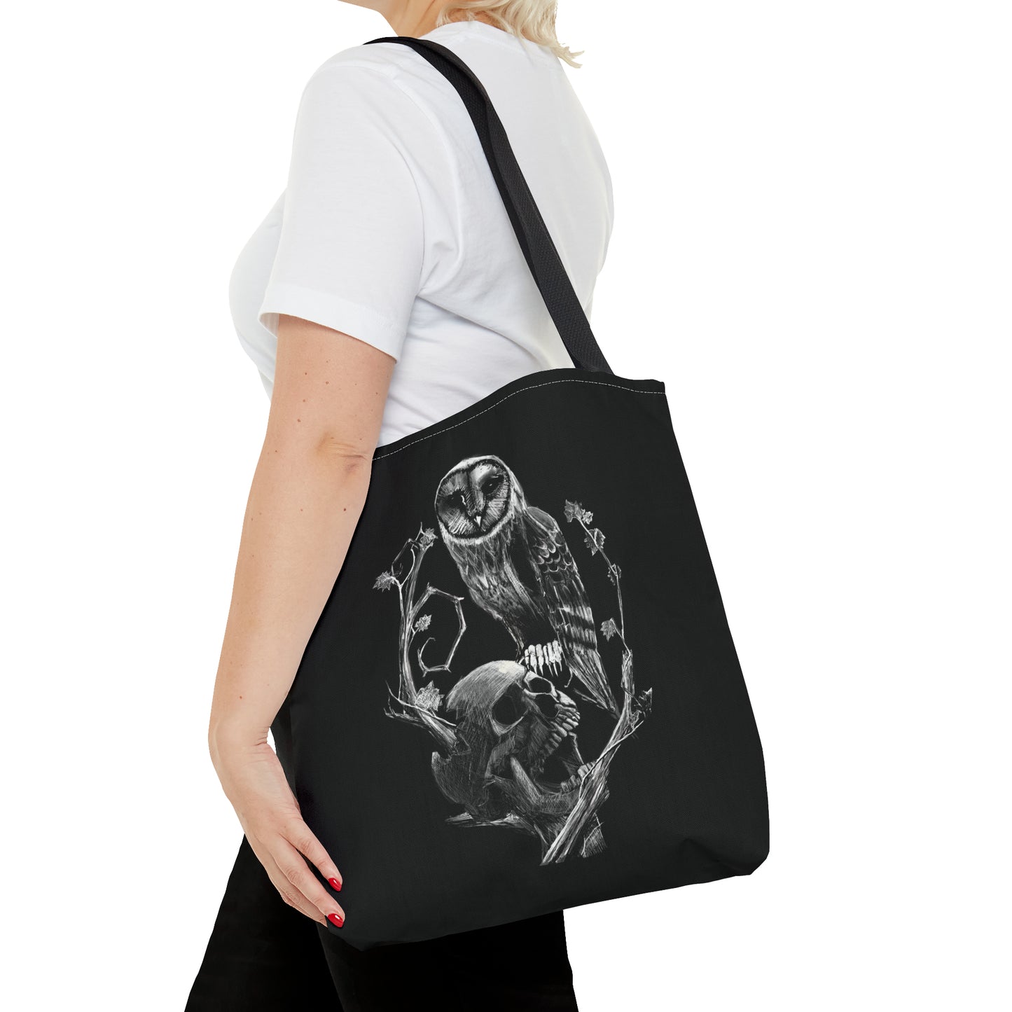 Skull and Owl Tote Bag