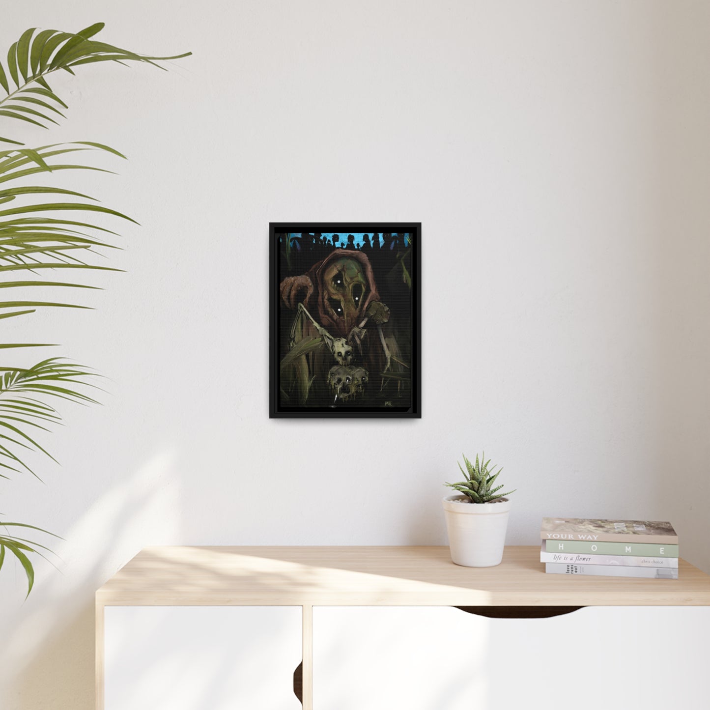 Bad Souls Become Good Puppets Matte Canvas in Black Frame