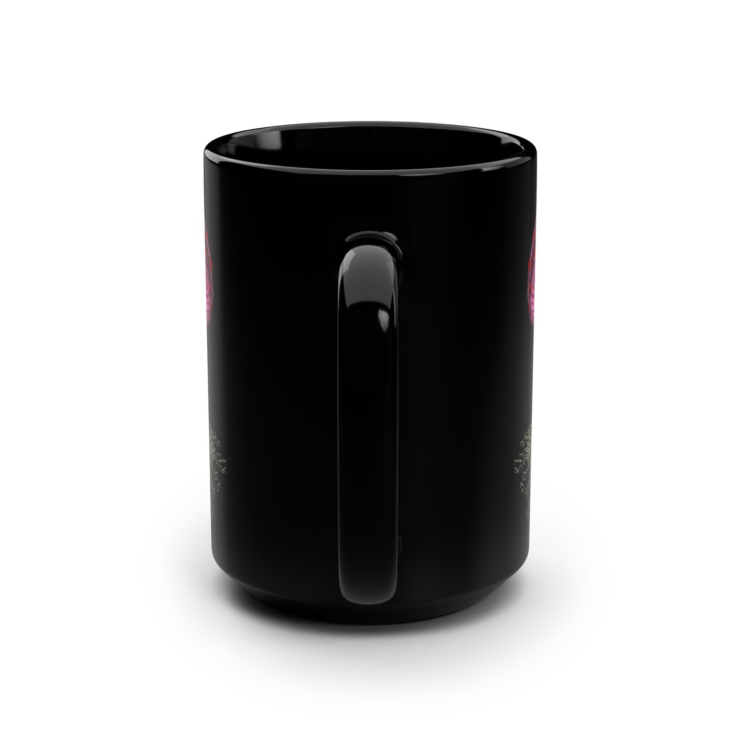 Mushroom With Spores Black Mug, 15oz