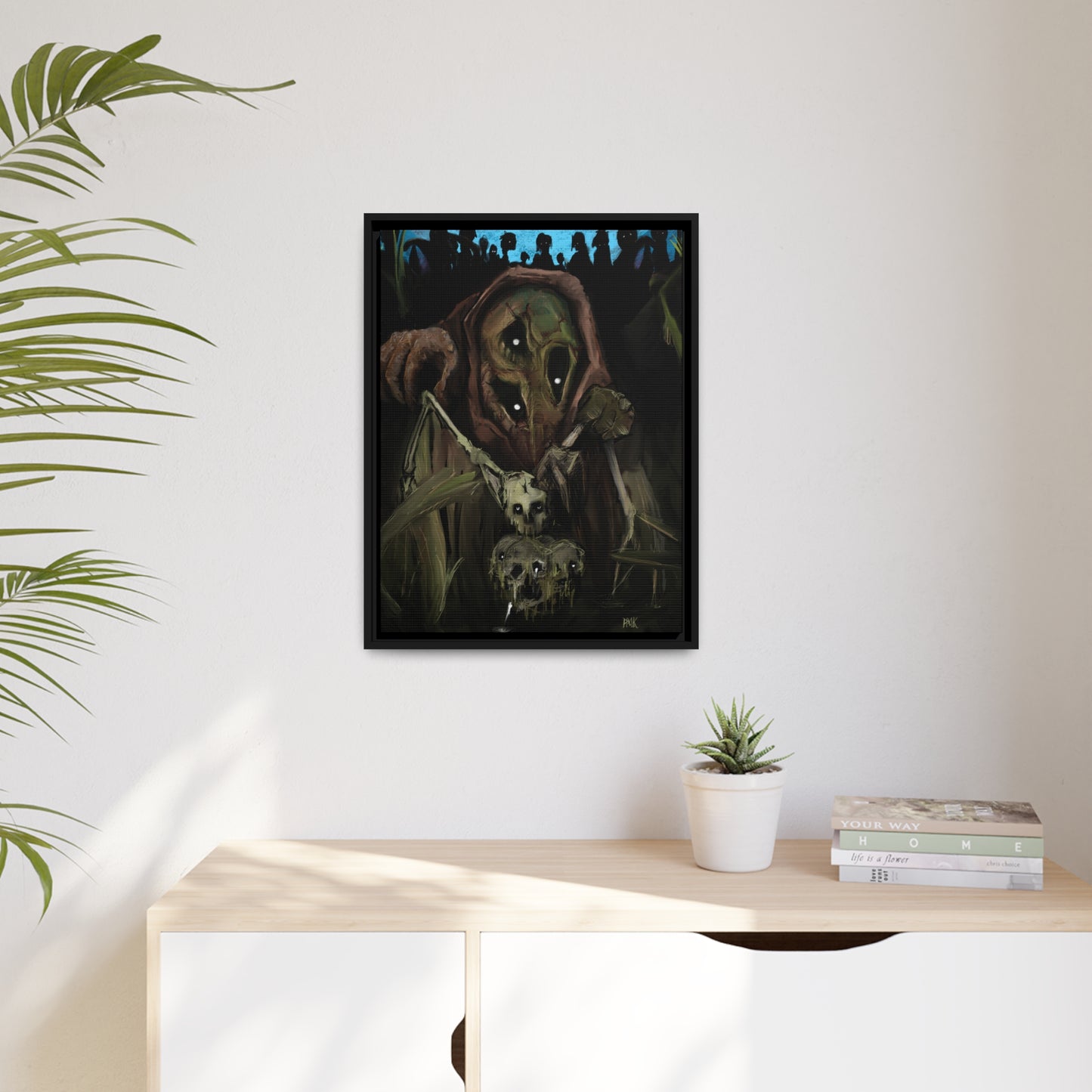 Bad Souls Become Good Puppets Matte Canvas in Black Frame