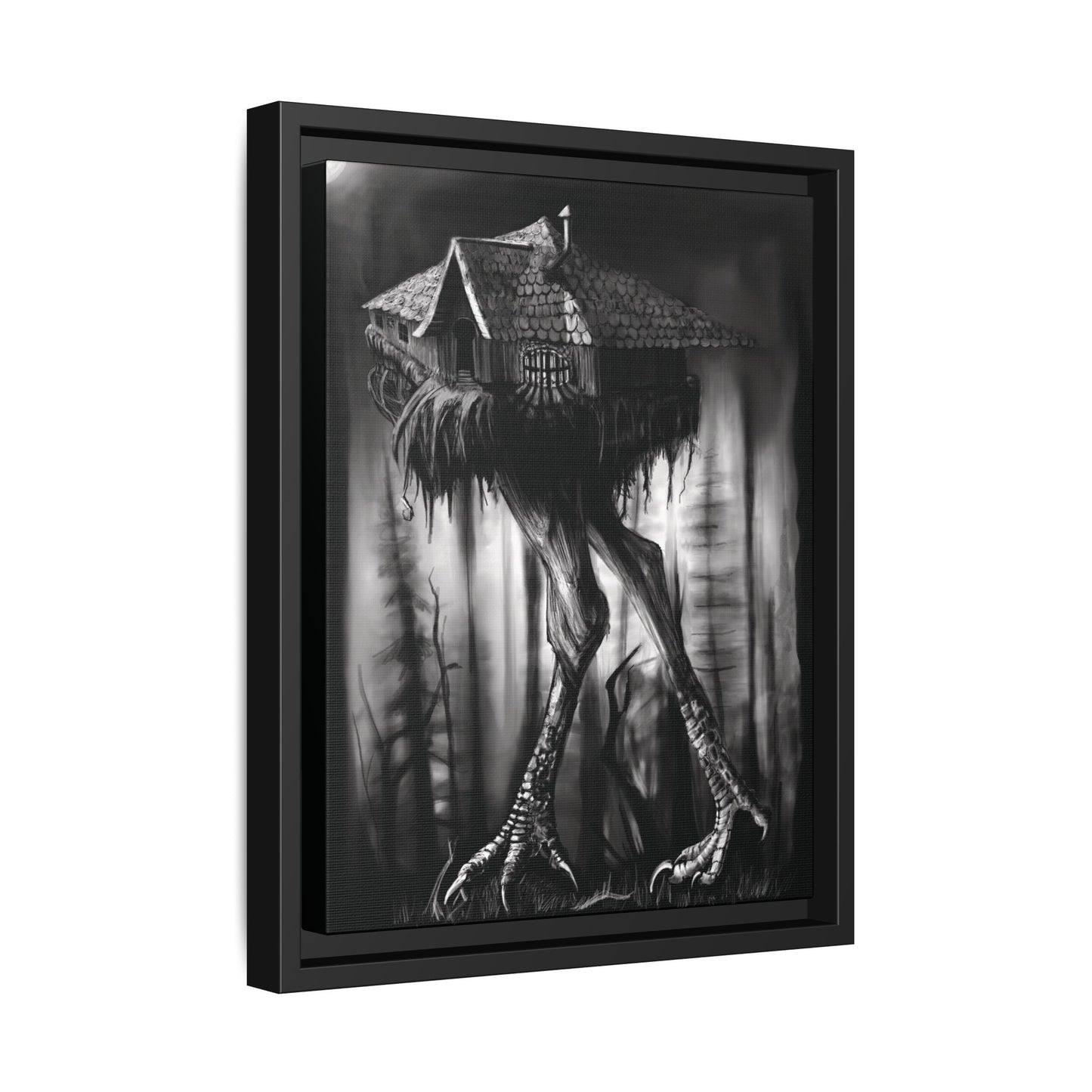 Baba Yagas Cabin Matte Canvas, Framed