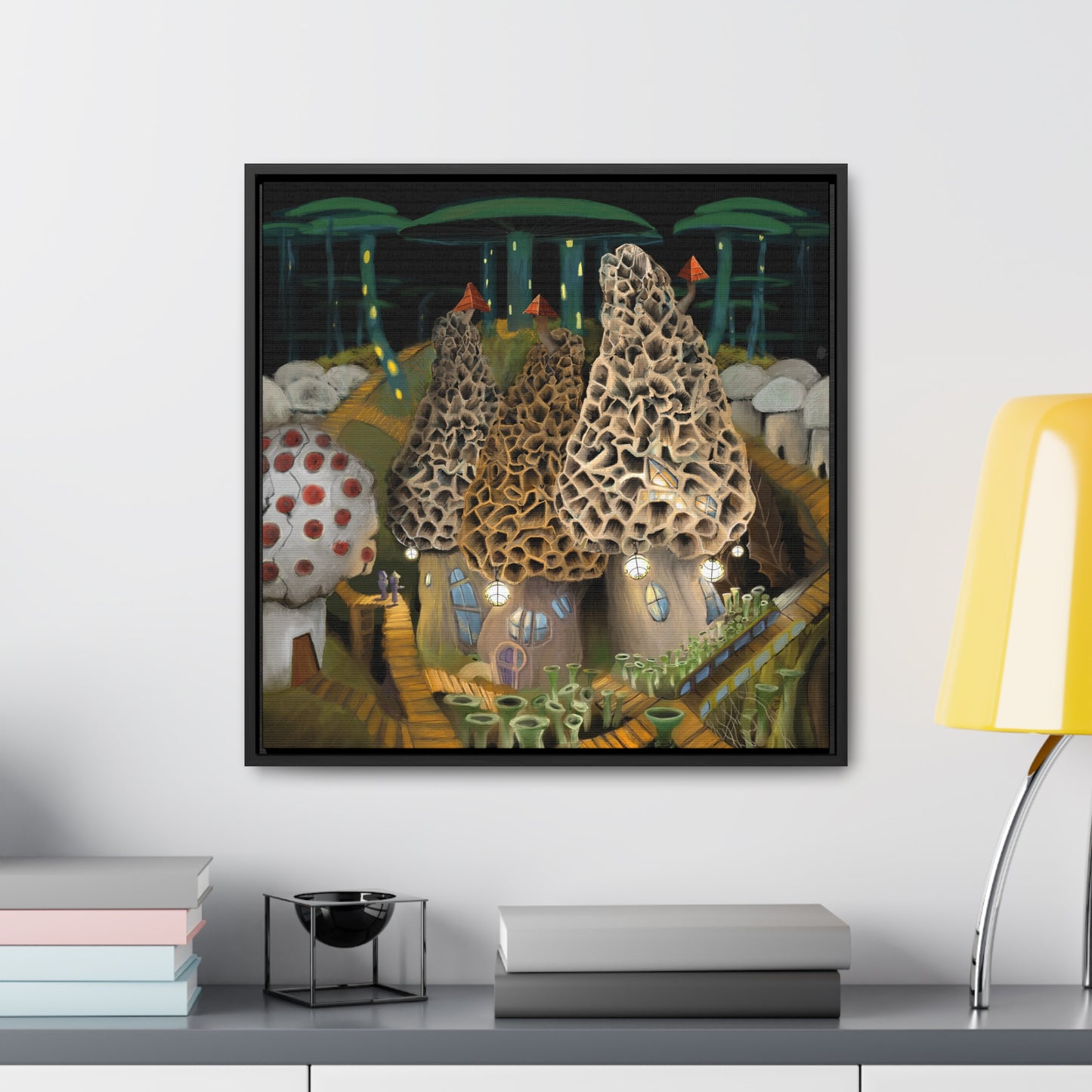 Mushroom City Outskirts Gallery Canvas Wrap, Square Frame