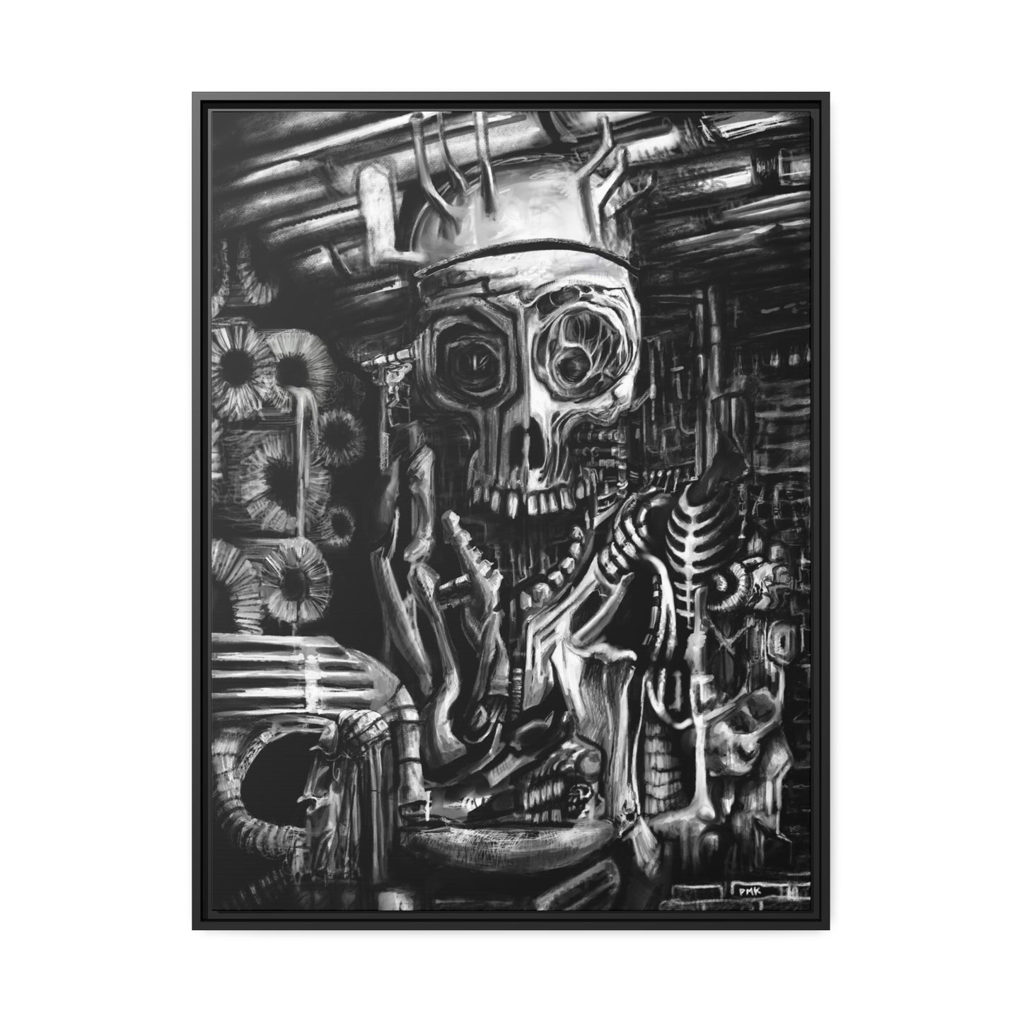 Biomechanical Mass Matte Canvas in Black Frame