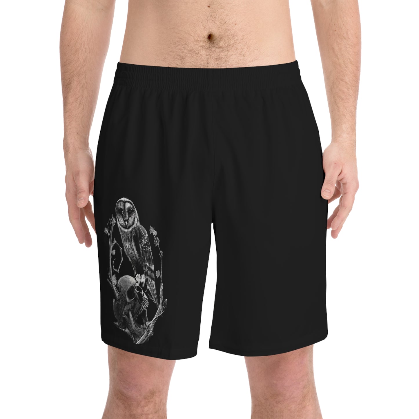 Skull and Owl Men's Elastic Beach Shorts