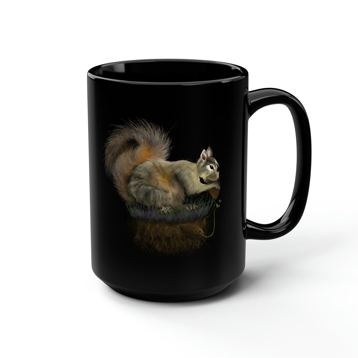 Fluffy Tree Planter 15oz Black Mug