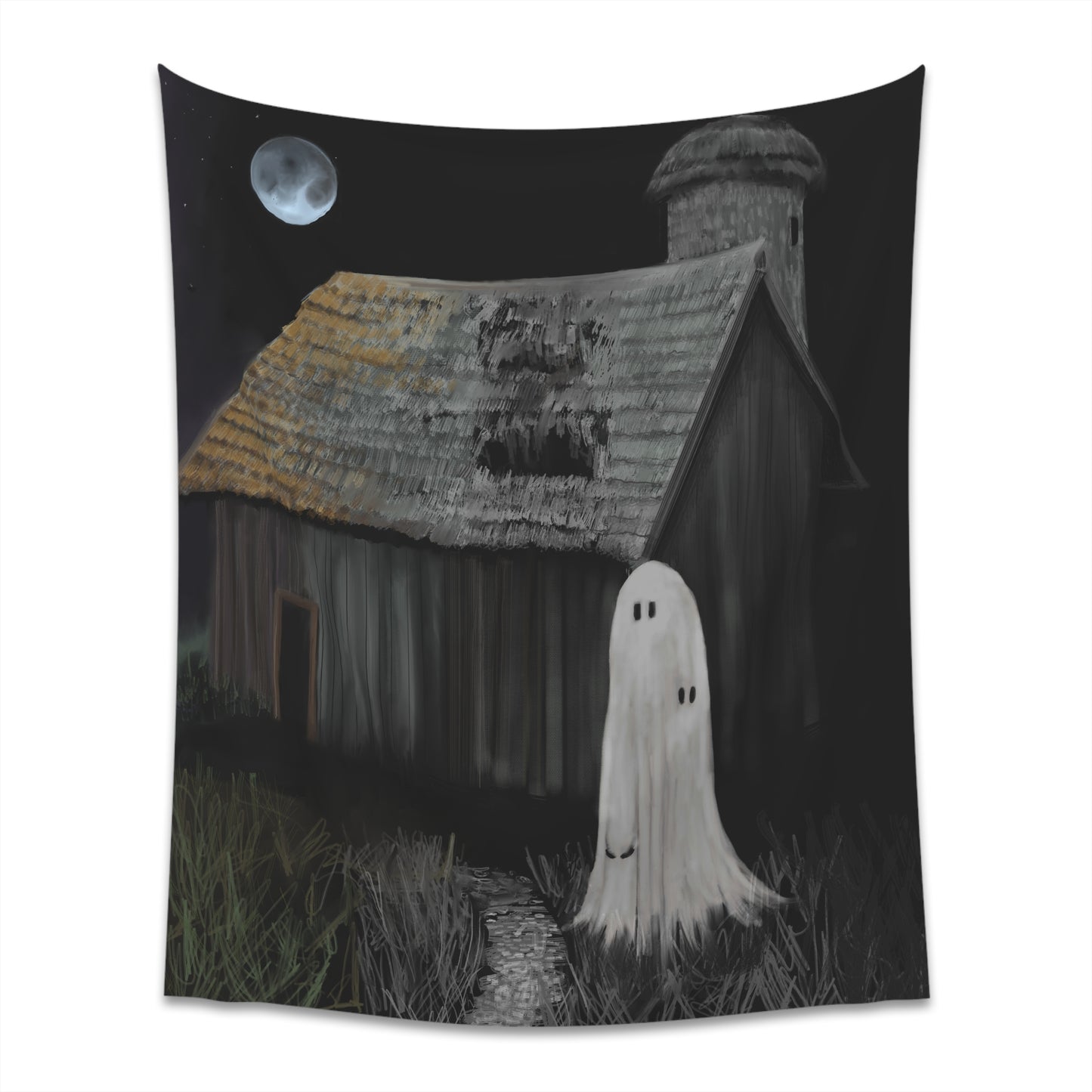 Haunted Barn Printed Wall Tapestry