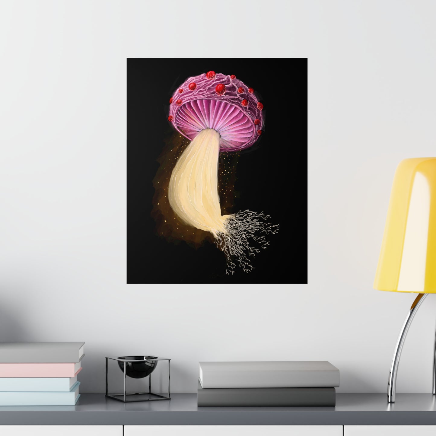 Mushroom with Spores Premium Matte Vertical Poster