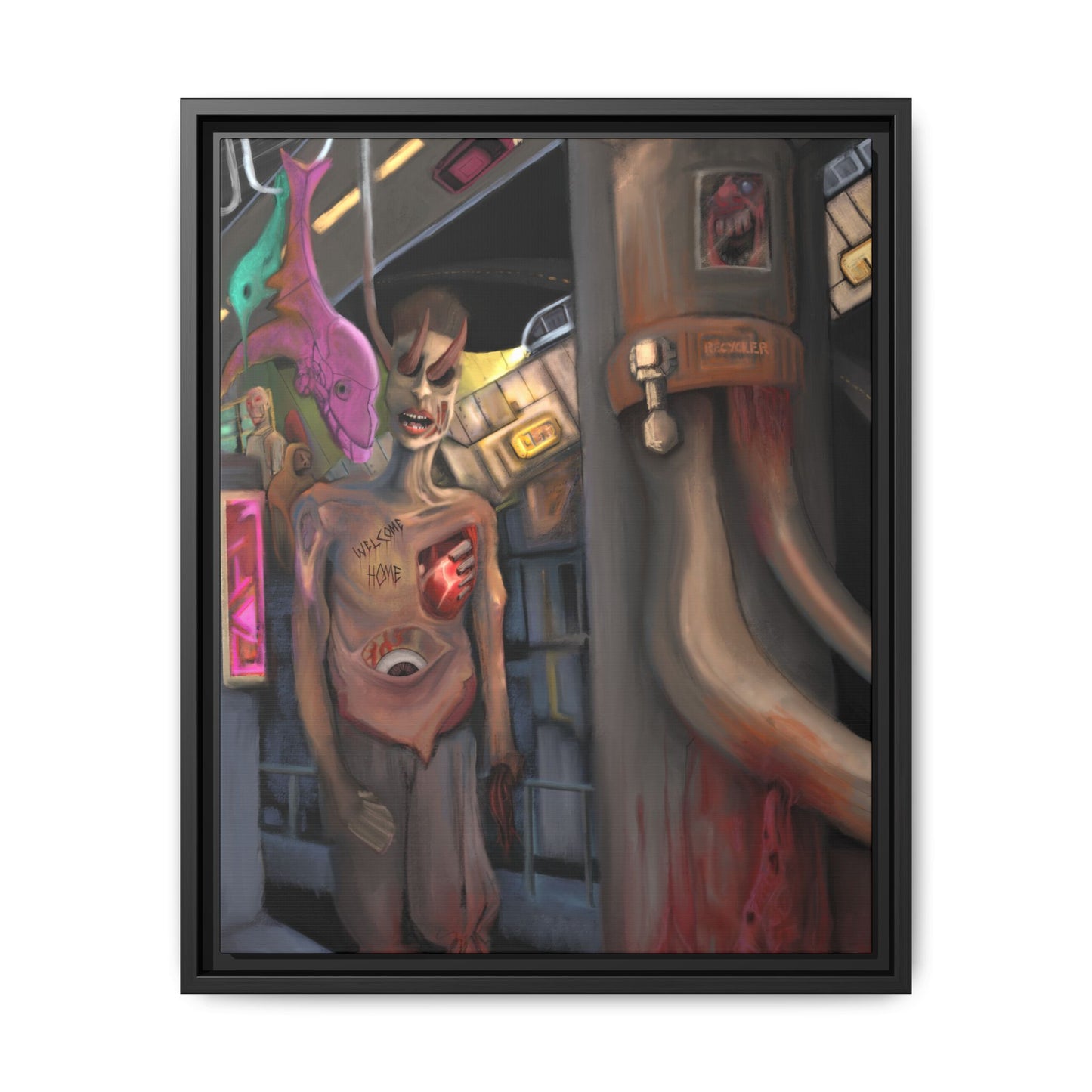 Welcome Home Matte Canvas, Framed (Multi-color)