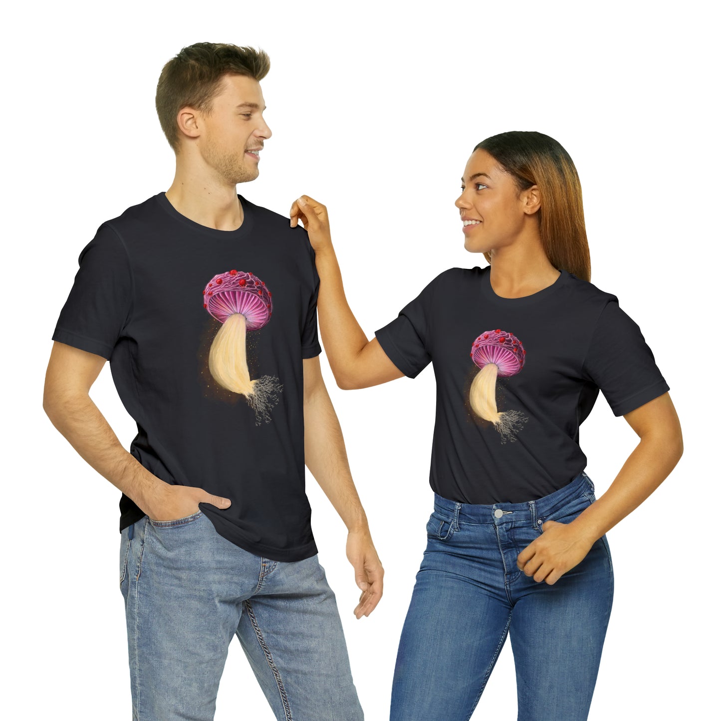Mushroom with Spores Unisex Jersey Short Sleeve Tee