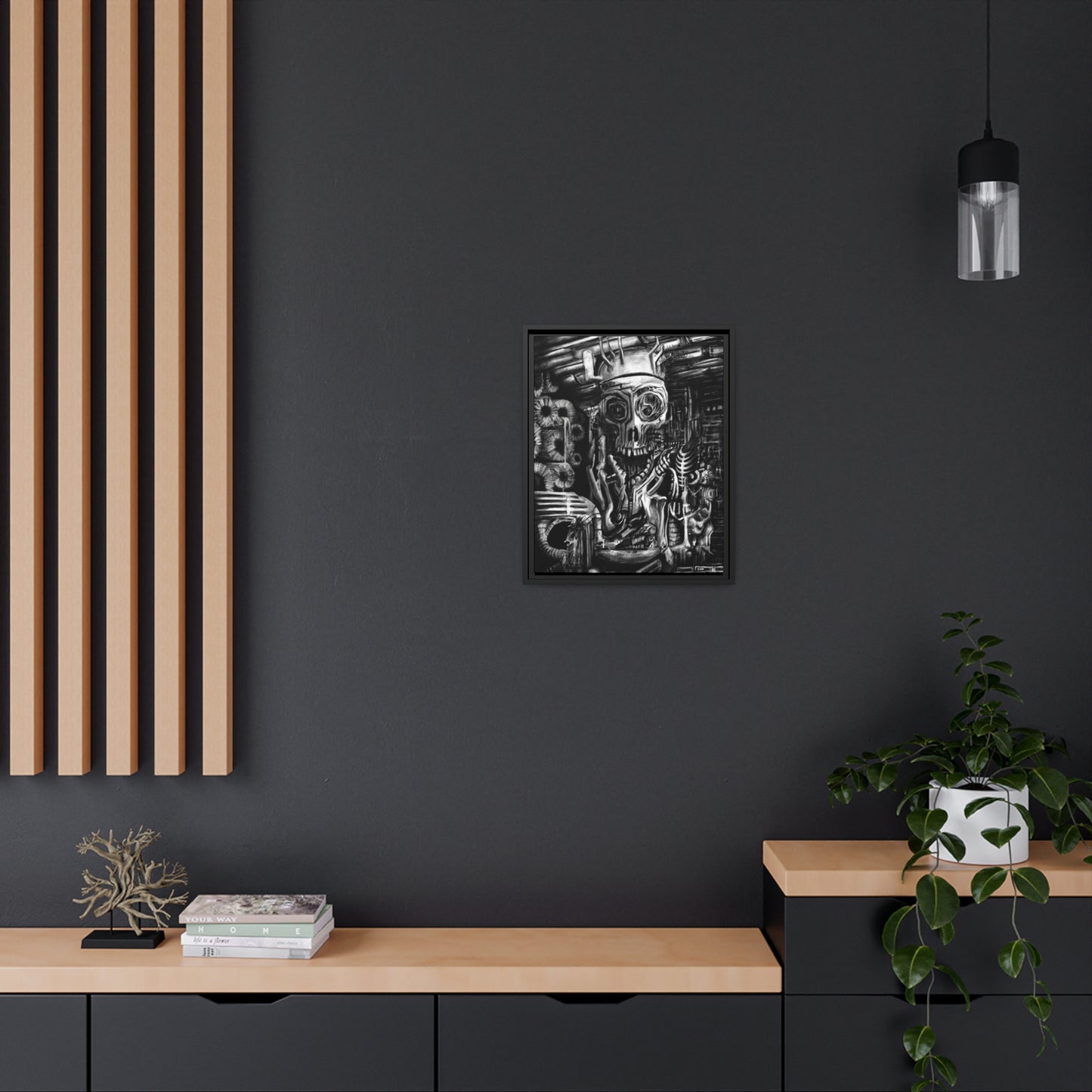 Biomechanical Mass Matte Canvas in Black Frame
