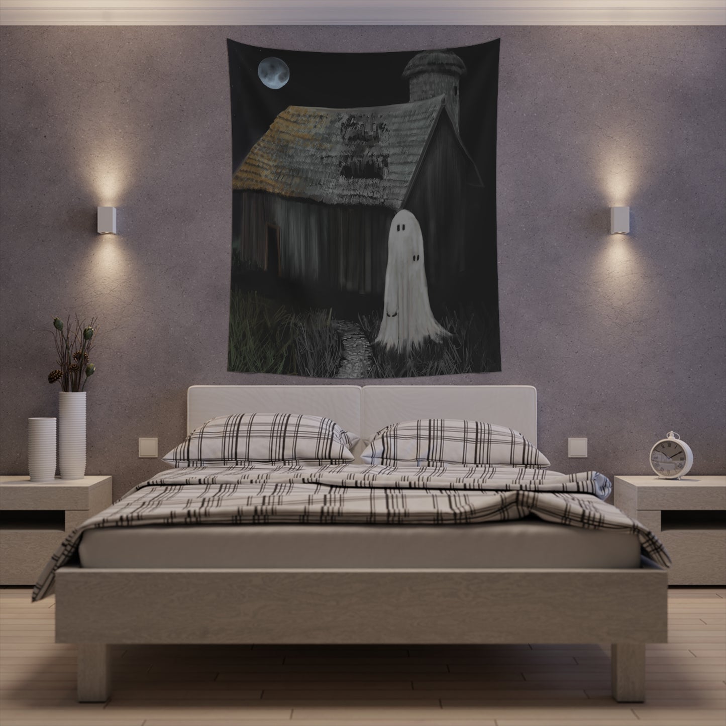 Haunted Barn Printed Wall Tapestry