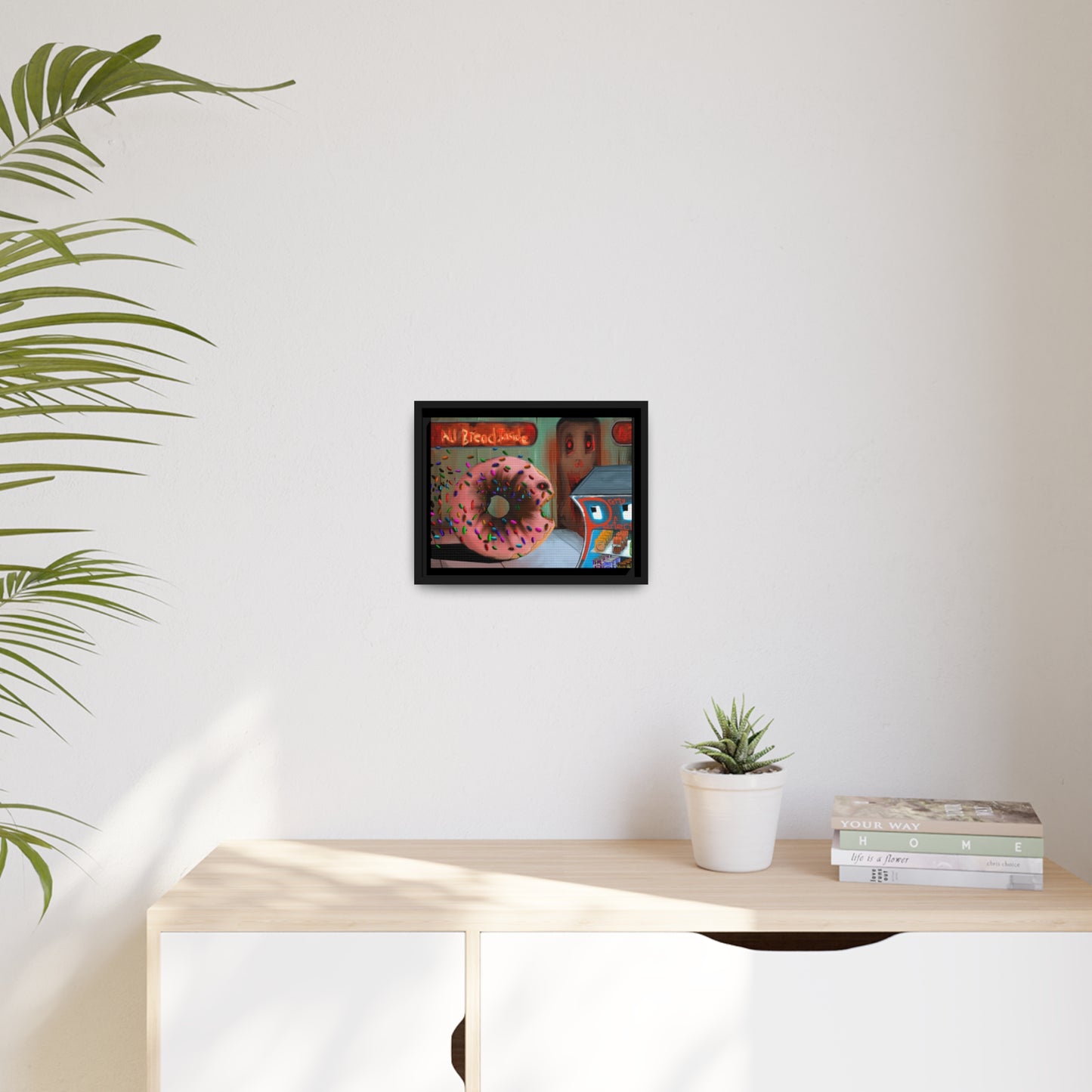 Baaad Donut! Matte Canvas, Black Frame