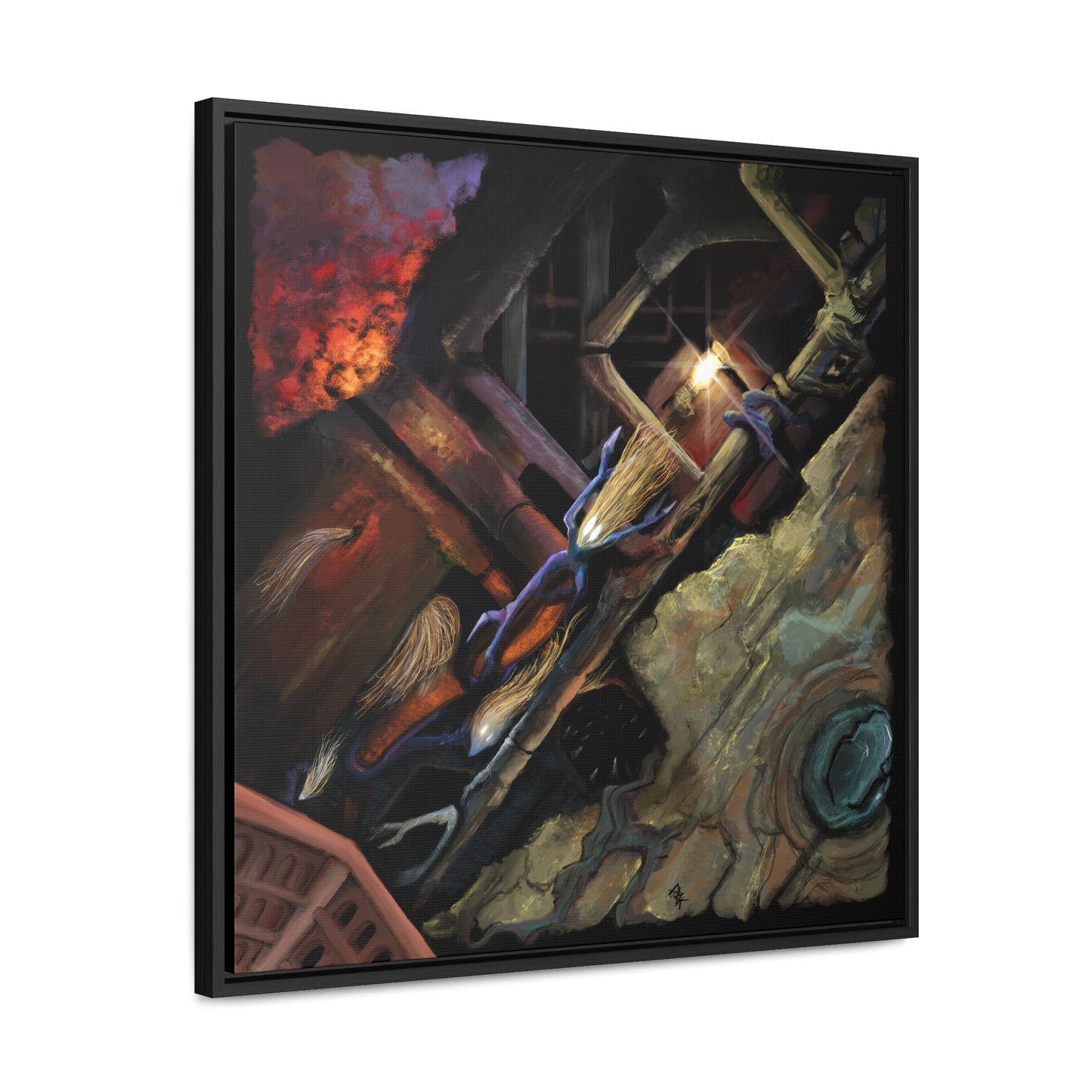 What Dwells in the Pipes Gallery Canvas Wrap in Square Frame