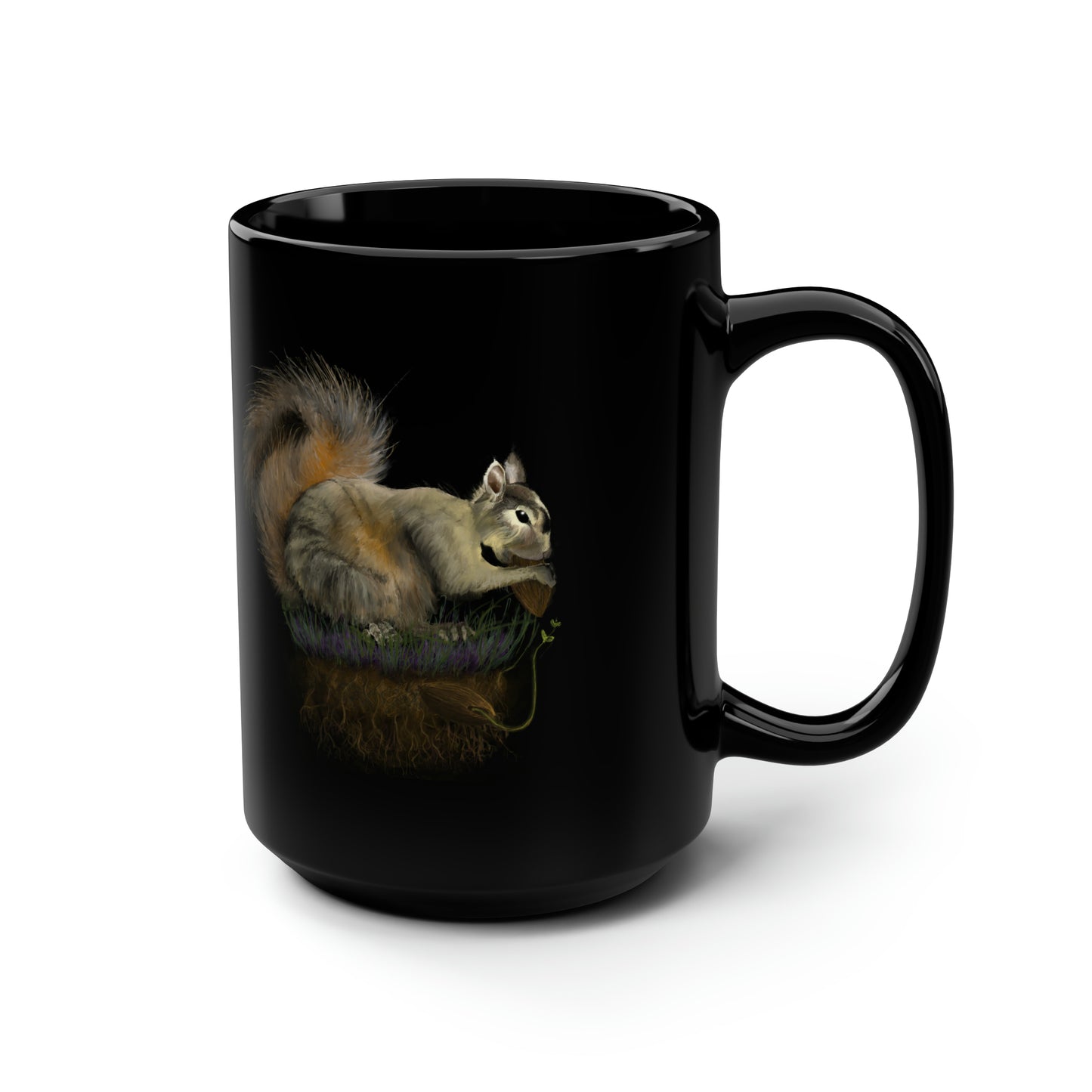 Fluffy Tree Planter 15oz Black Mug