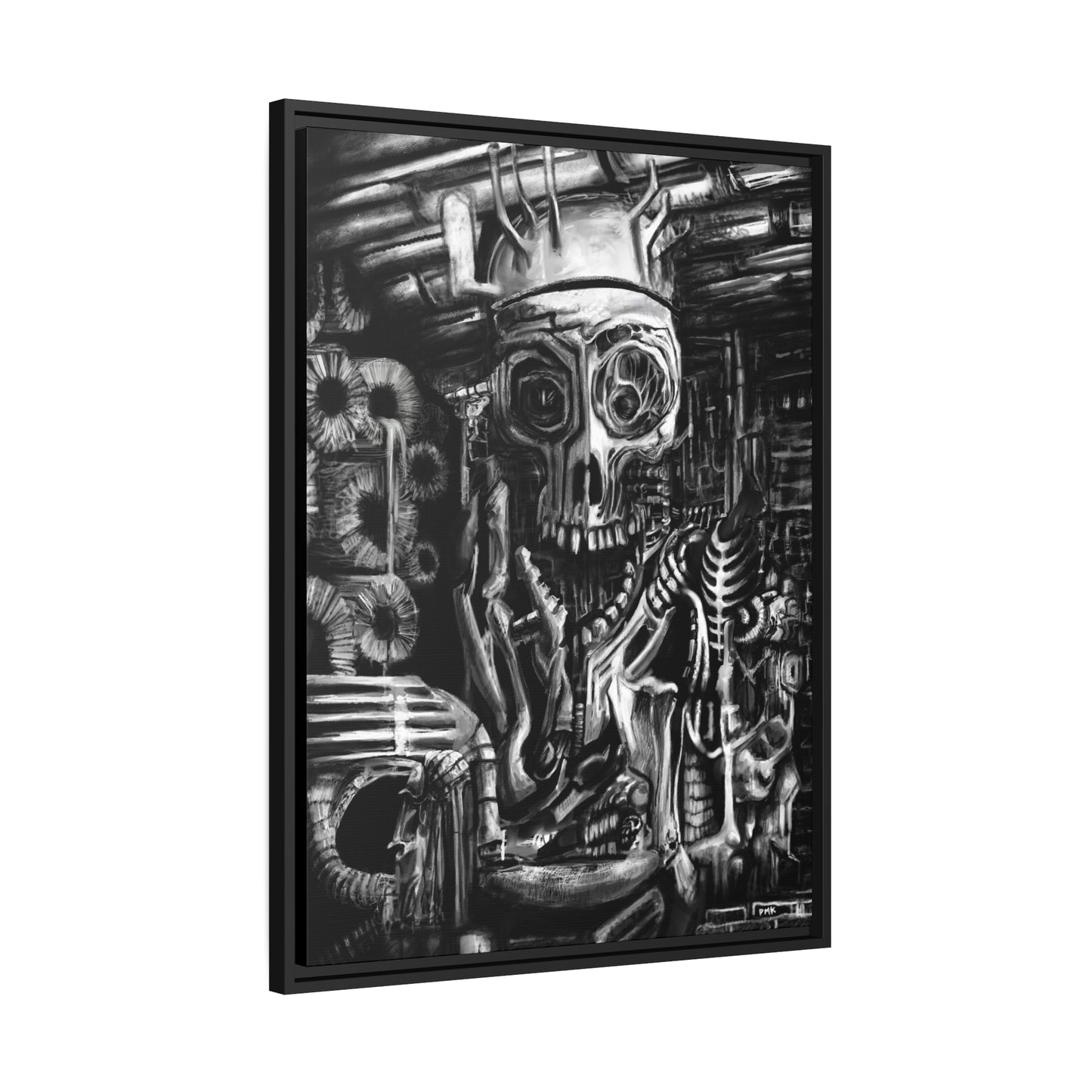 Biomechanical Mass Matte Canvas, Black Frame