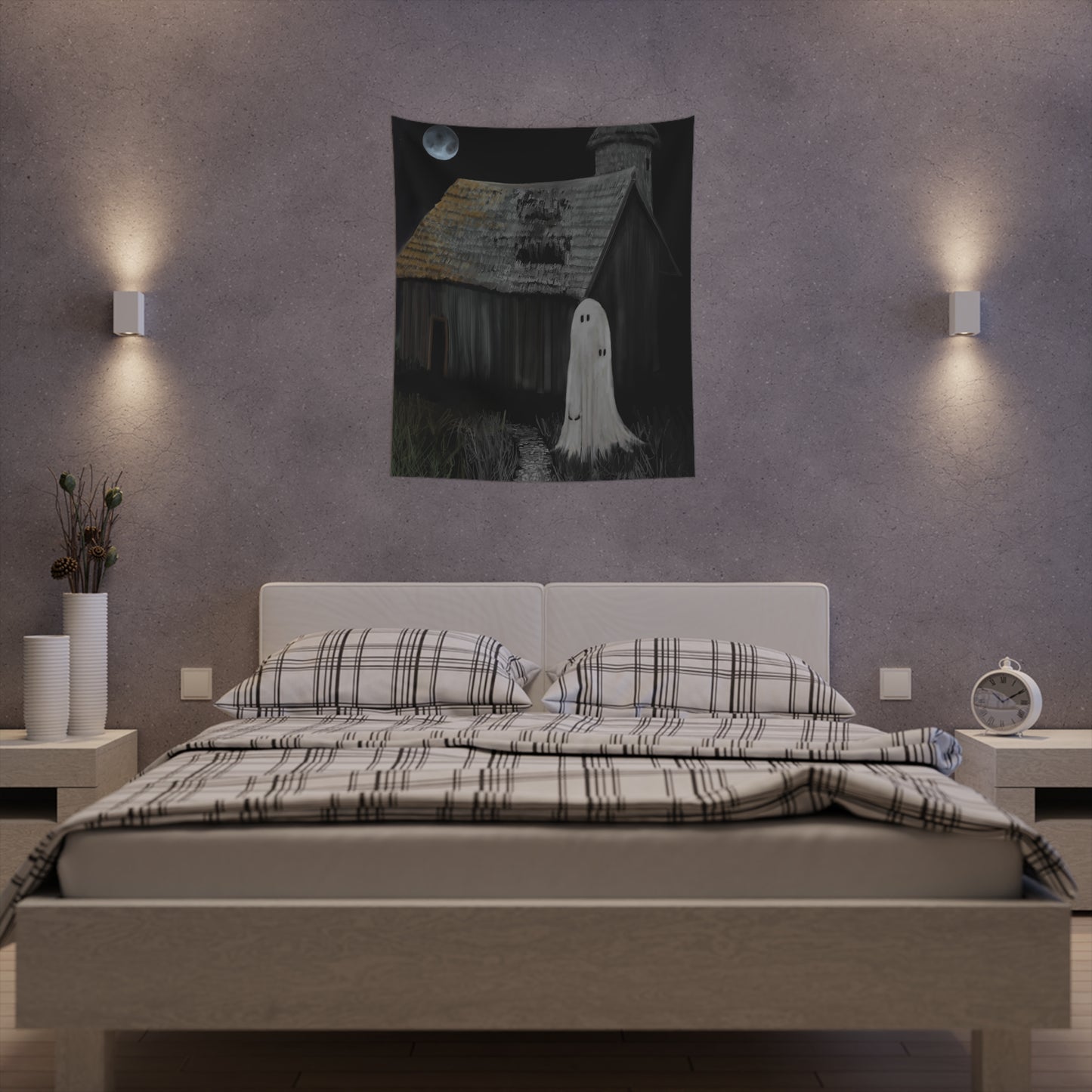 Haunted Barn Printed Wall Tapestry