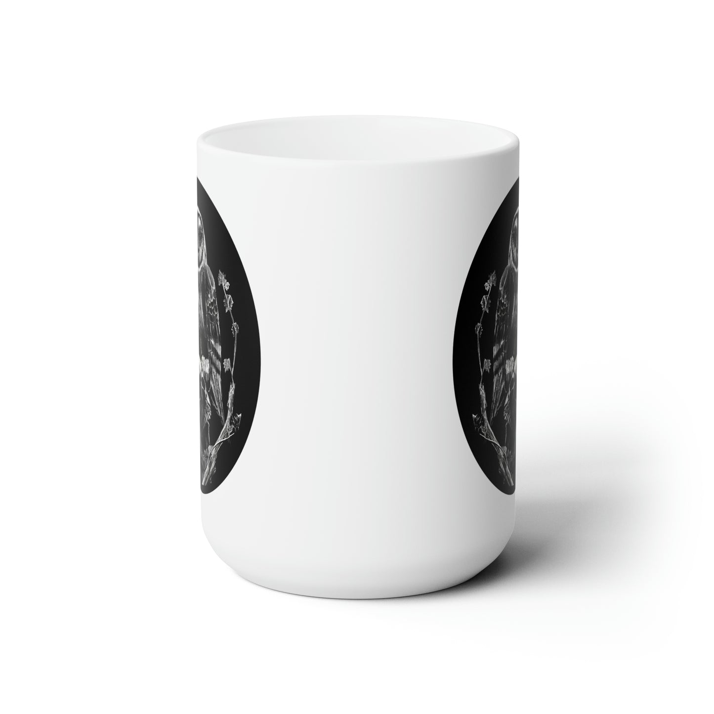 Skull and Owl Ceramic Mug 15oz